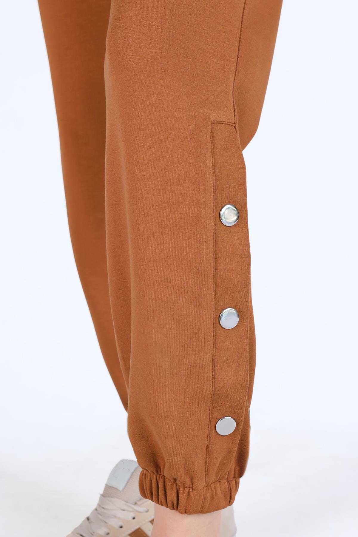 4281A paça Çıtçıtlı Eşofman Taba - 4