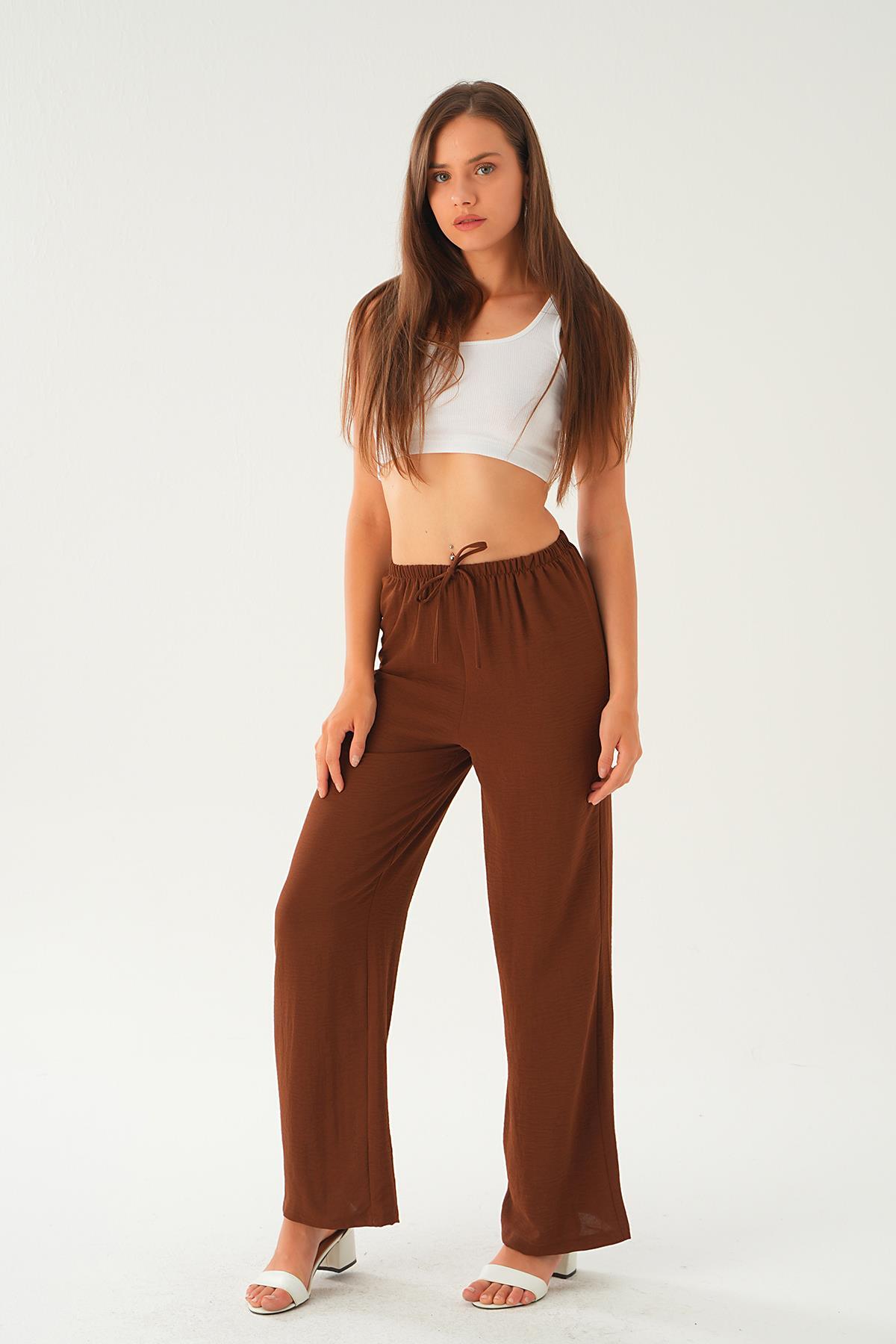 4284A Bol Paça Pantolon Kahve 