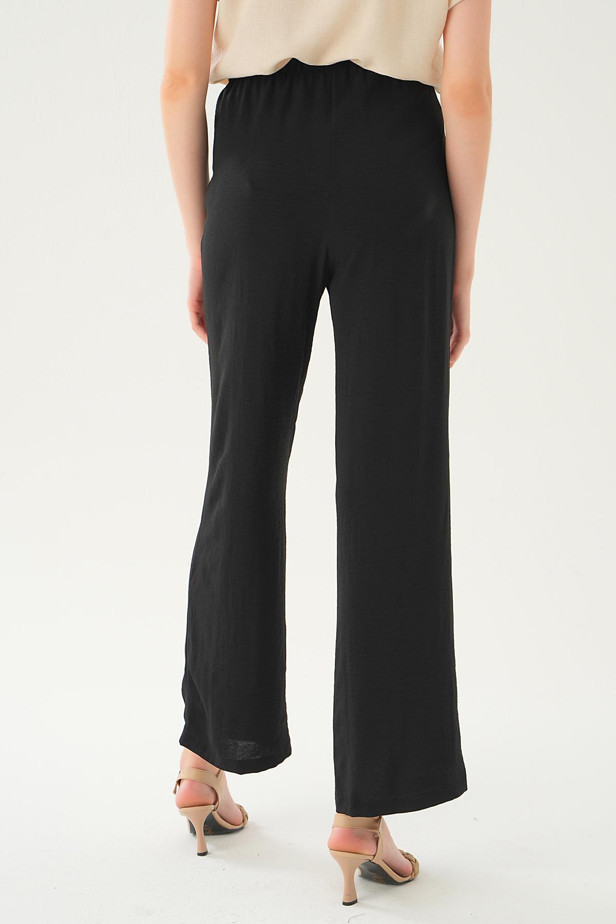 Siyah Bol Paça Pantolon 4284A - 2