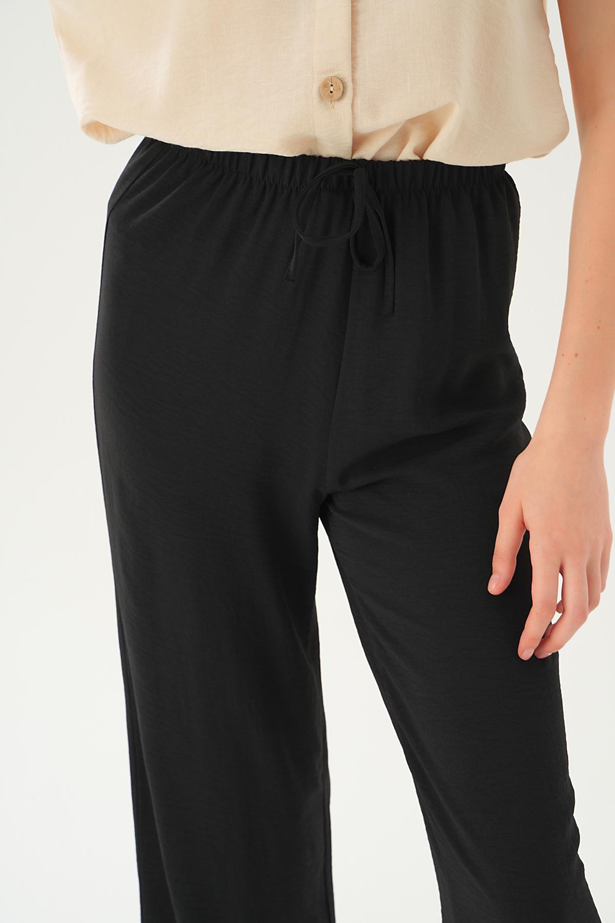 Siyah Bol Paça Pantolon 4284A - 3
