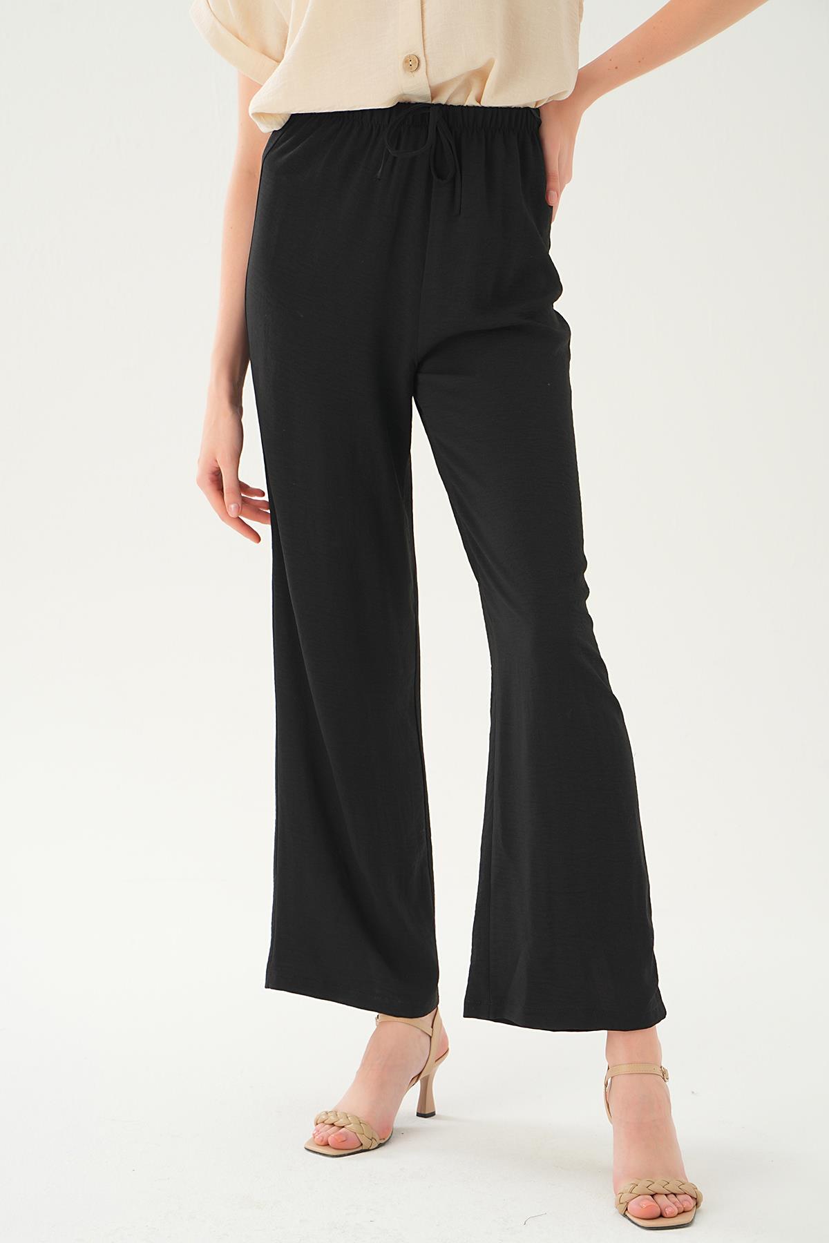 Siyah Bol Paça Pantolon 4284A - 5