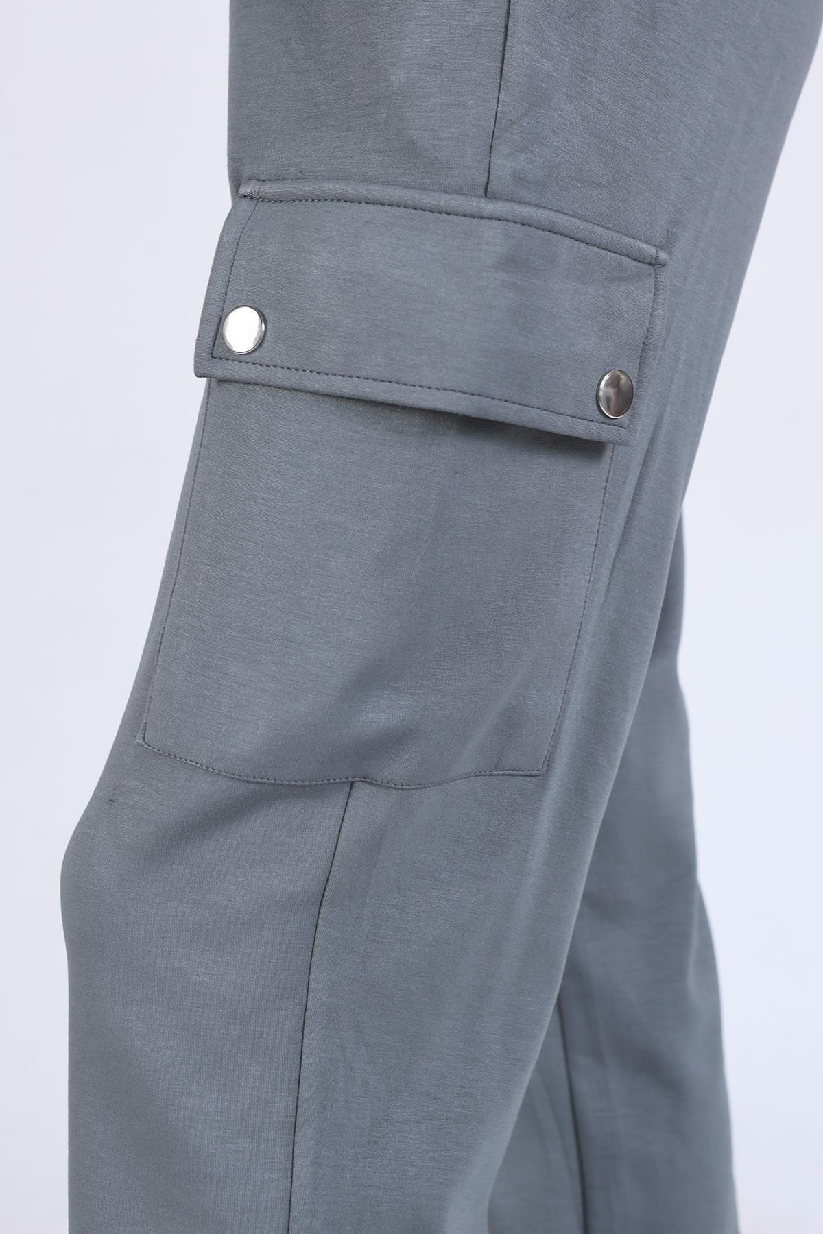 Antrasit Paça Lastik Kargo Cep Eşofman 4285A - 7