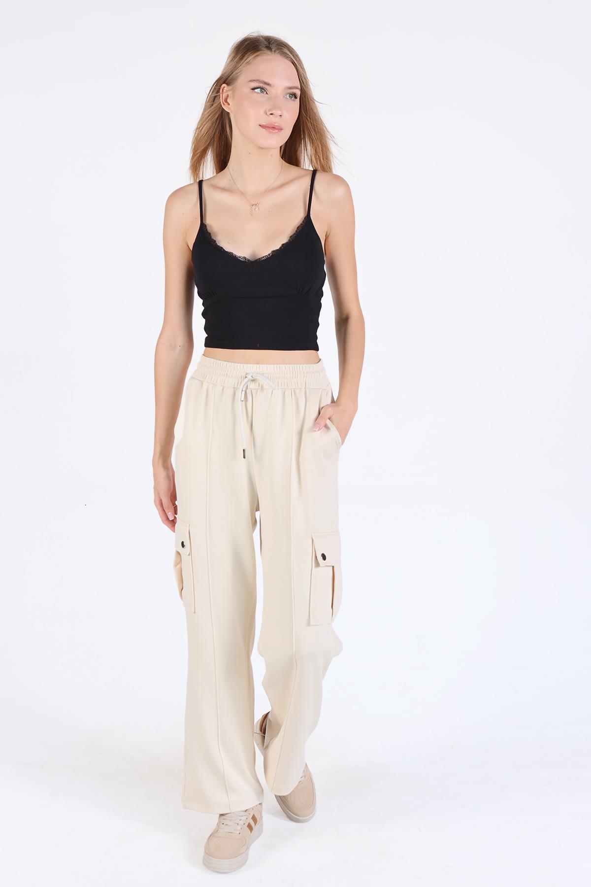 Bej Kargo Cep Eşofman 4286A - 3