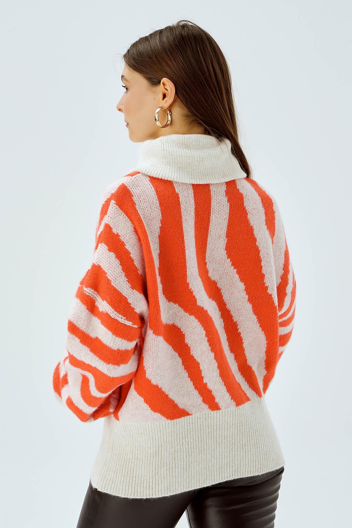 Kemik Fermuarlı Örgü Kazak 4295 - 5