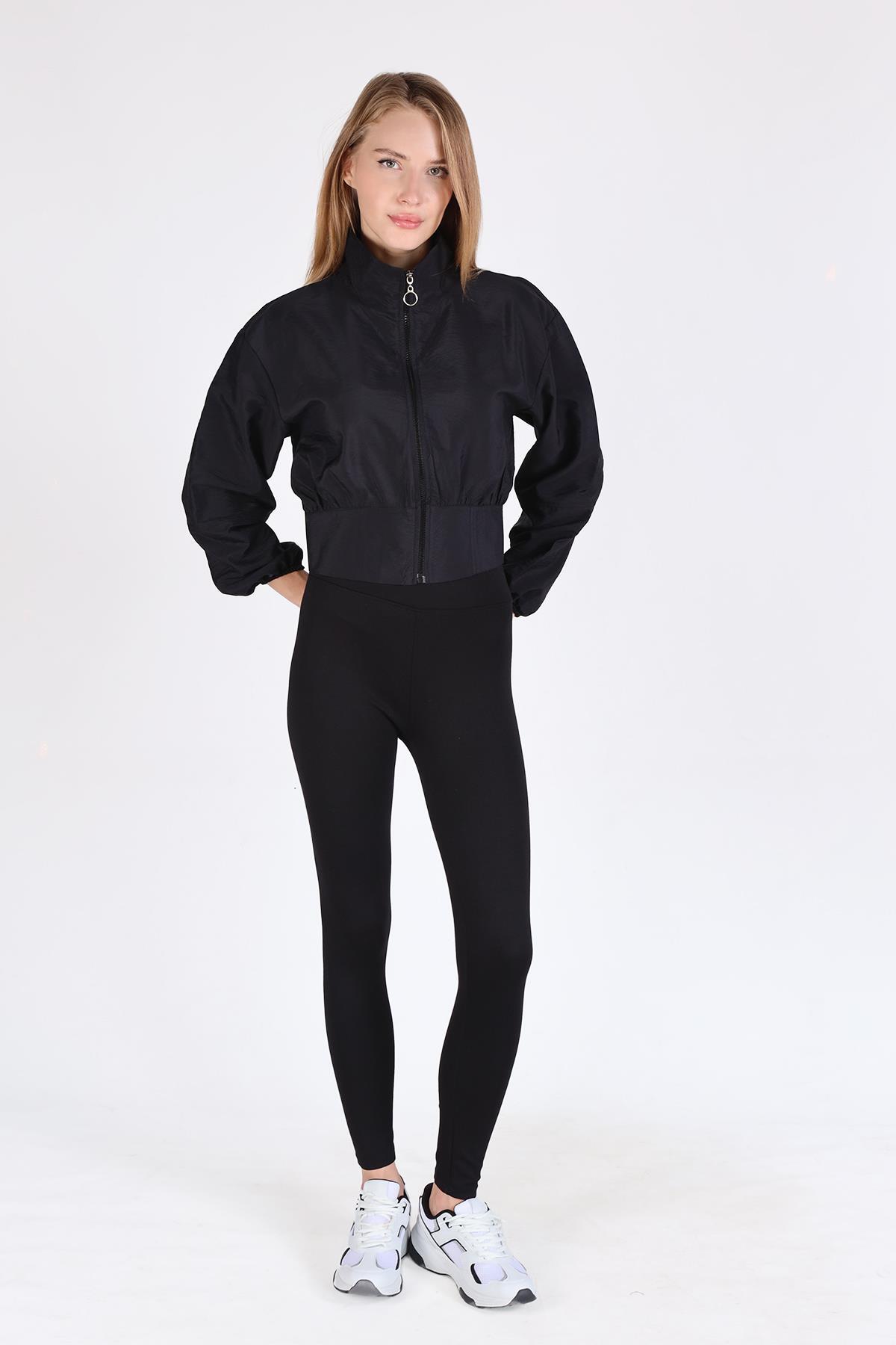 Siyah Önü Fermuarlı Kısa Ceket 4296A - RAYS