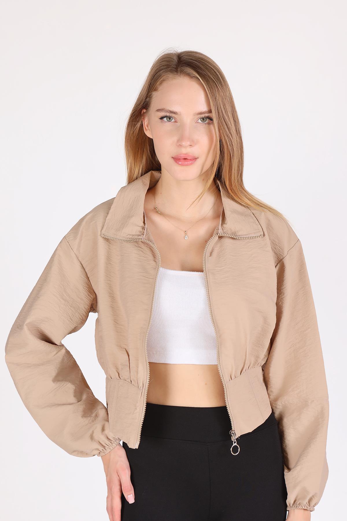 Vizon Önü Fermuarlı Kısa Ceket 4296A - 6