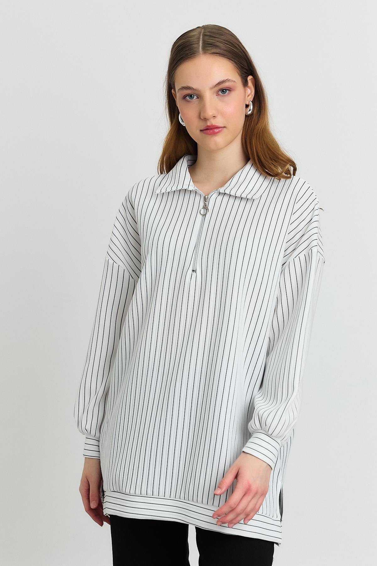 Laci Yarım Fermuarlı Tunik 4302A - 1