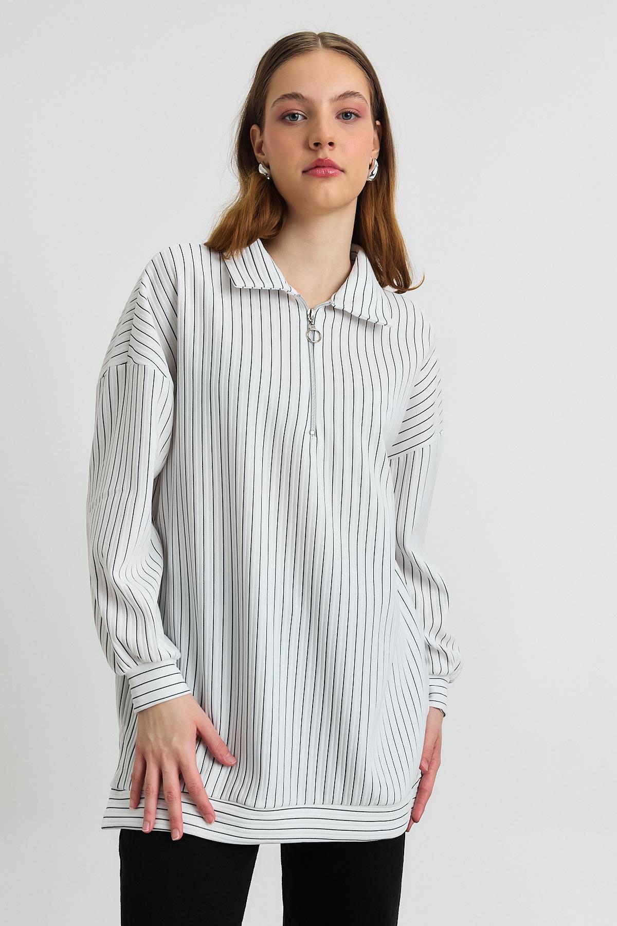 Laci Yarım Fermuarlı Tunik 4302A - 7