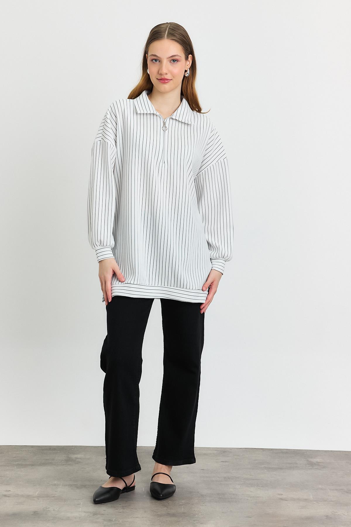 Laci Yarım Fermuarlı Tunik 4302A - 8
