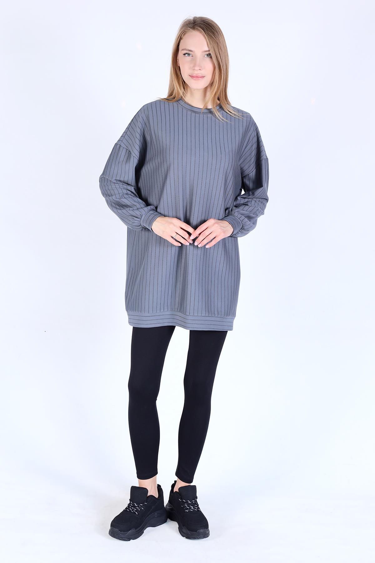 Füme Çizgili Tunik 4315A - 2