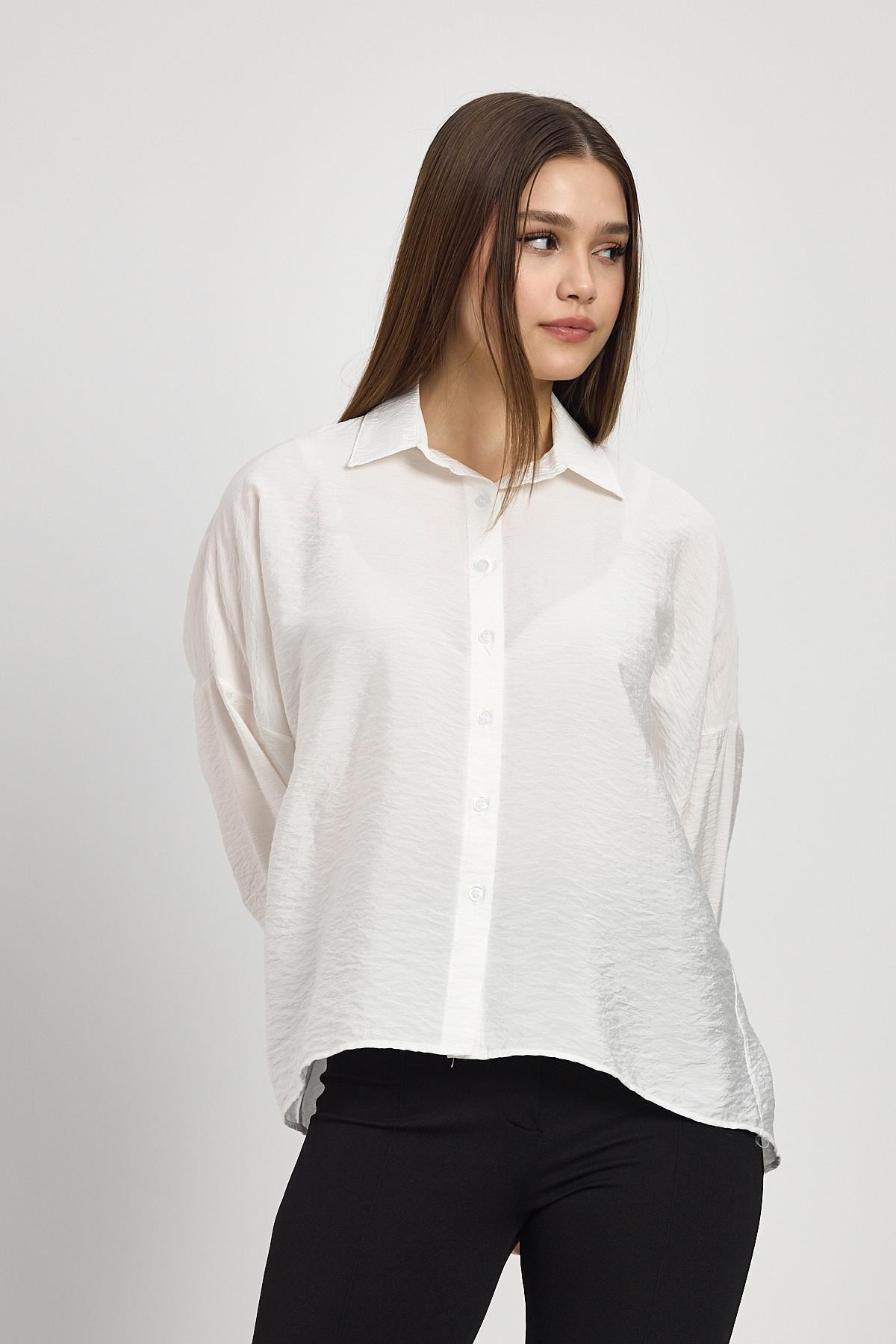 4316A Oversize Klasik Gömlek Beyaz - RAYS