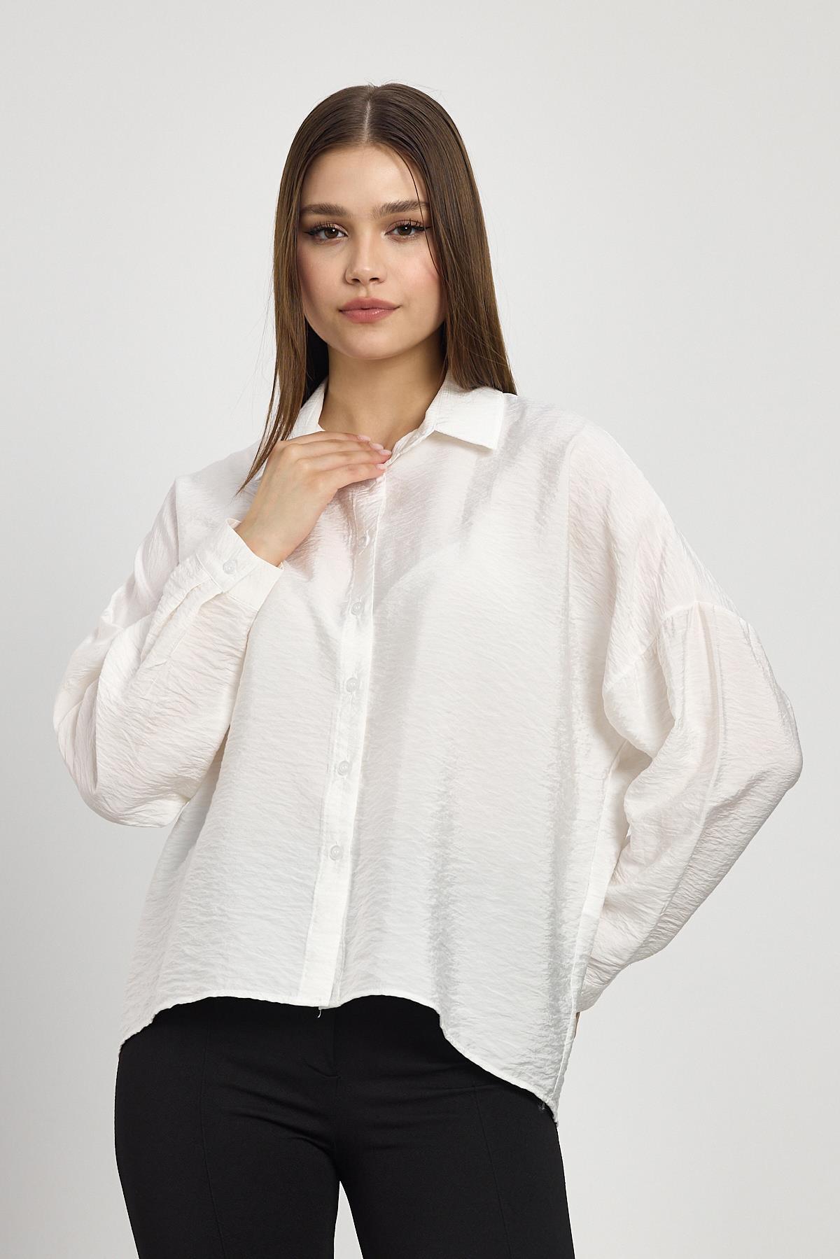 Oversize Klasik Gömlek 4316A Beyaz - RAYS
