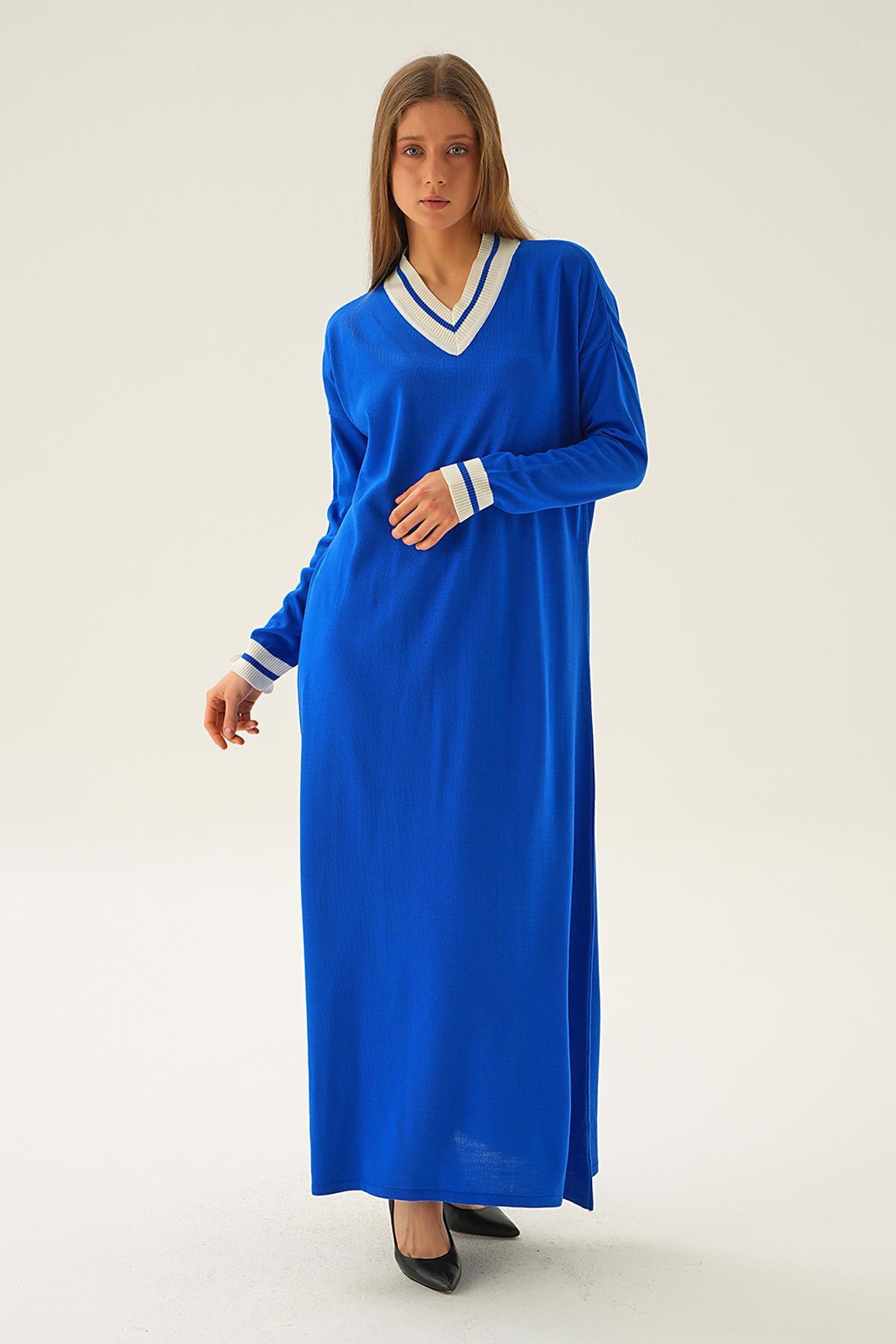 Saks Ribana Detay Triko Elbise 4320 - 5