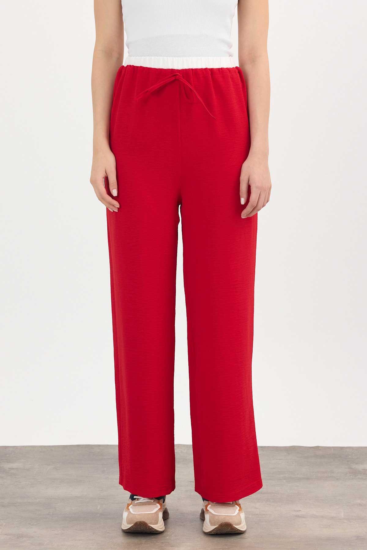 Kırmızı Bol Paça Pantolon 4327A - 3