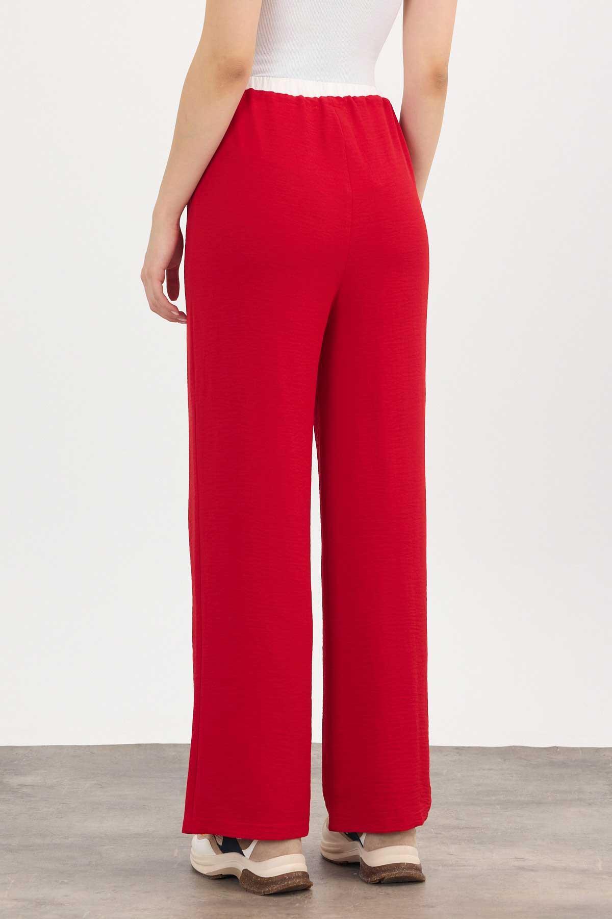 Kırmızı Bol Paça Pantolon 4327A - 6