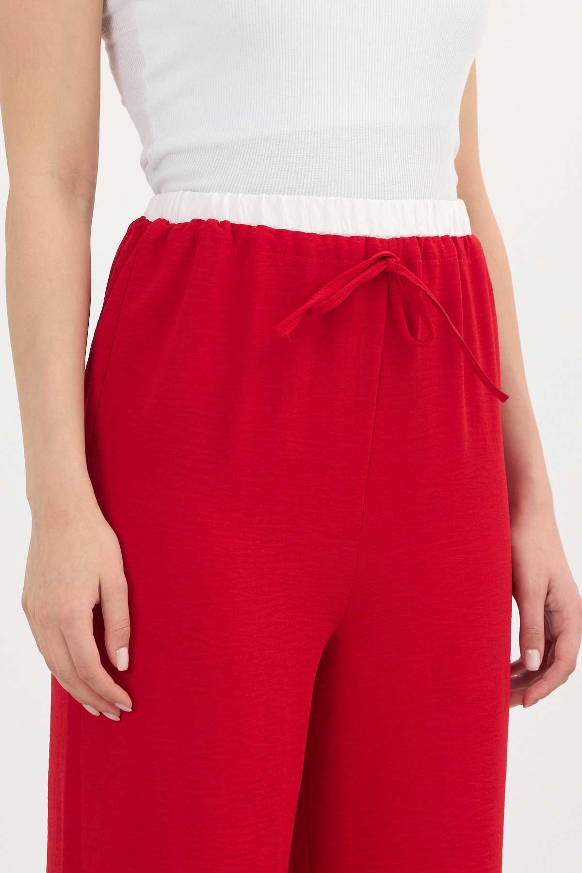 Kırmızı Bol Paça Pantolon 4327A - 7