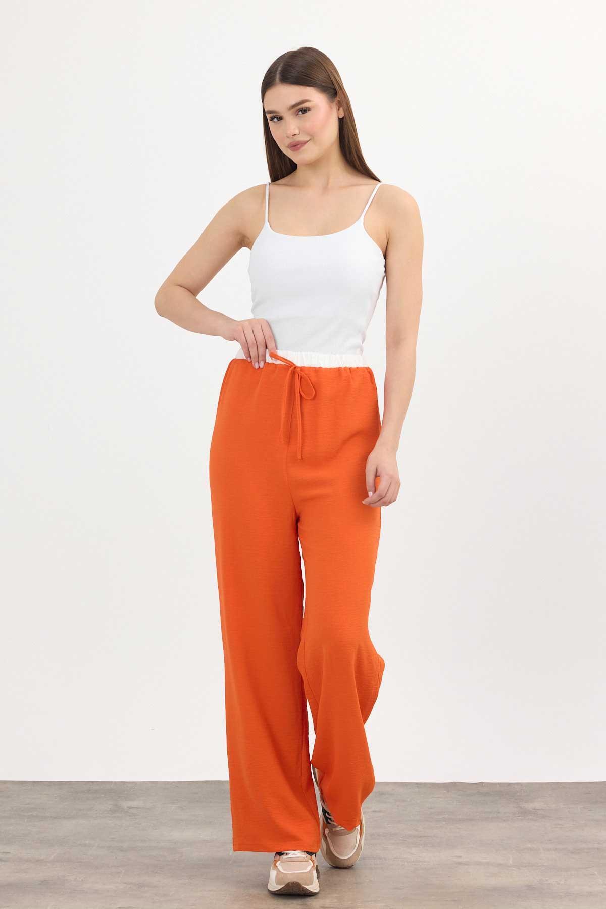 Koyu Orange Bol Paça Pantolon 4327A 