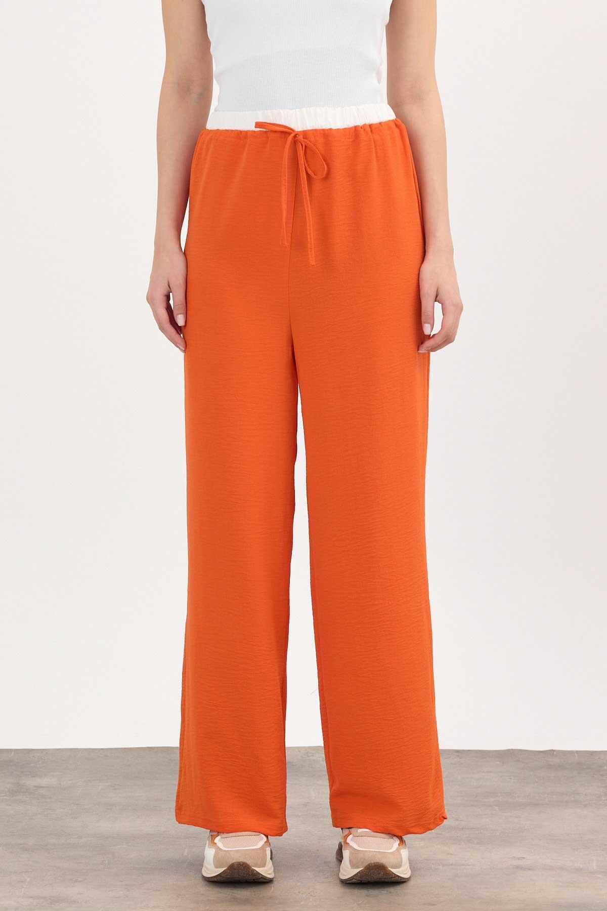 Koyu Orange Bol Paça Pantolon 4327A - 3