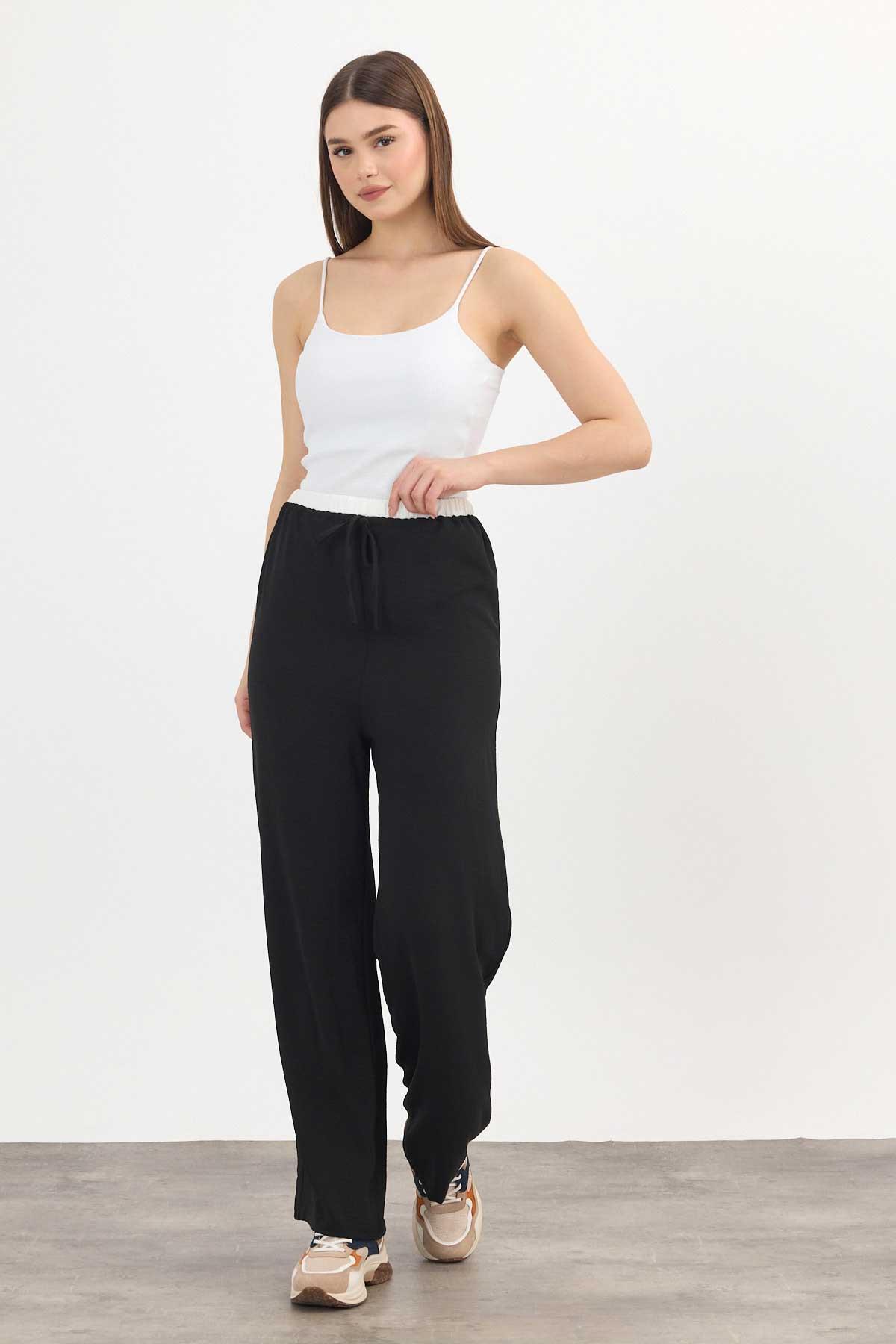 Siyah Bol Paça Pantolon 4327A - 2