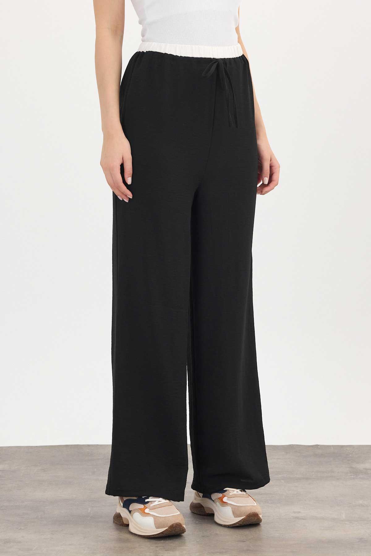 Siyah Bol Paça Pantolon 4327A - 5
