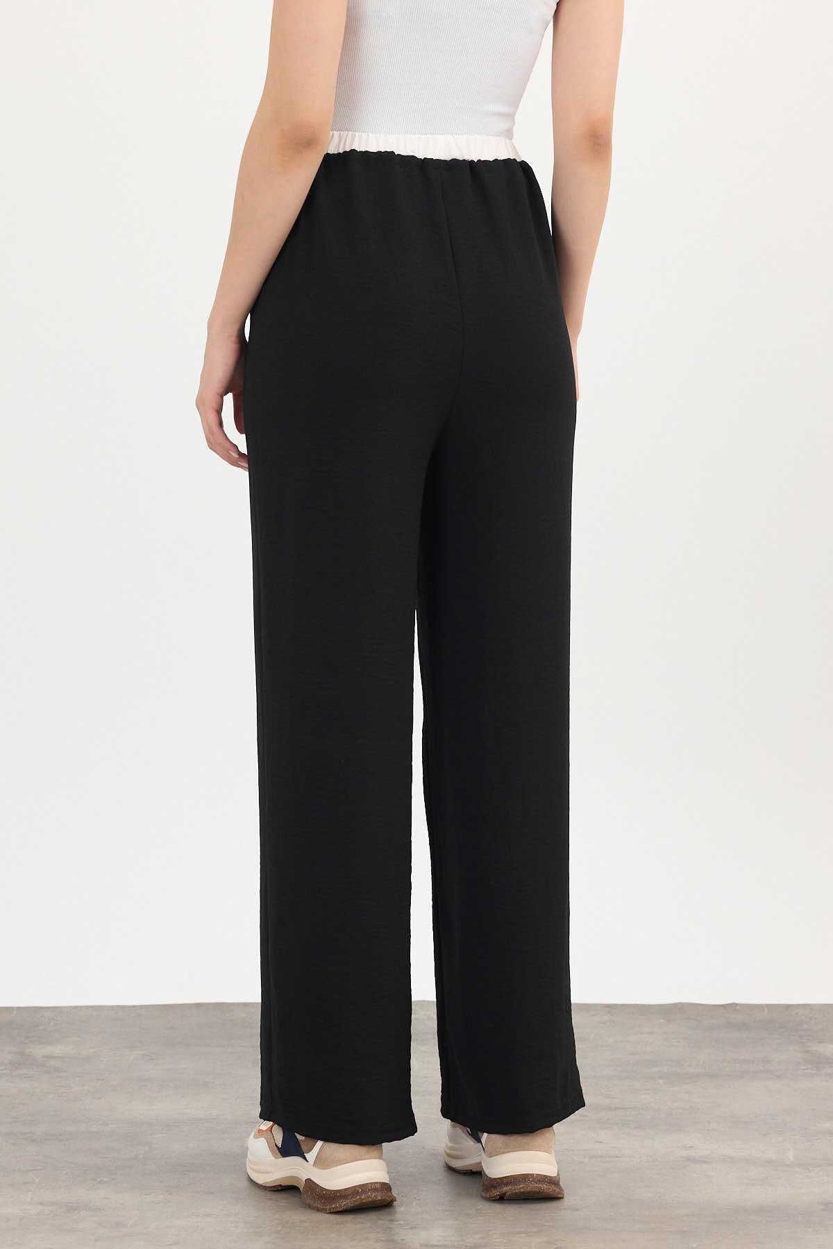 Siyah Bol Paça Pantolon 4327A - 6