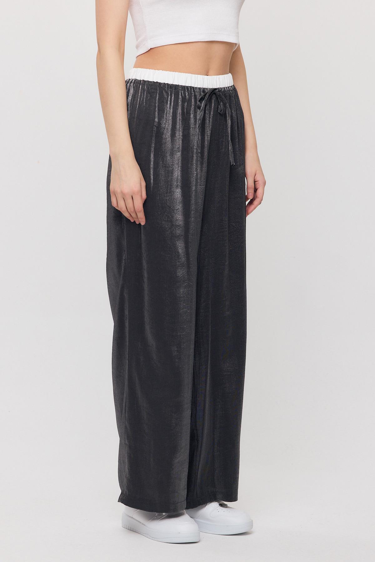 Siyah Bel Lastikli Pantolon 4328A - 4