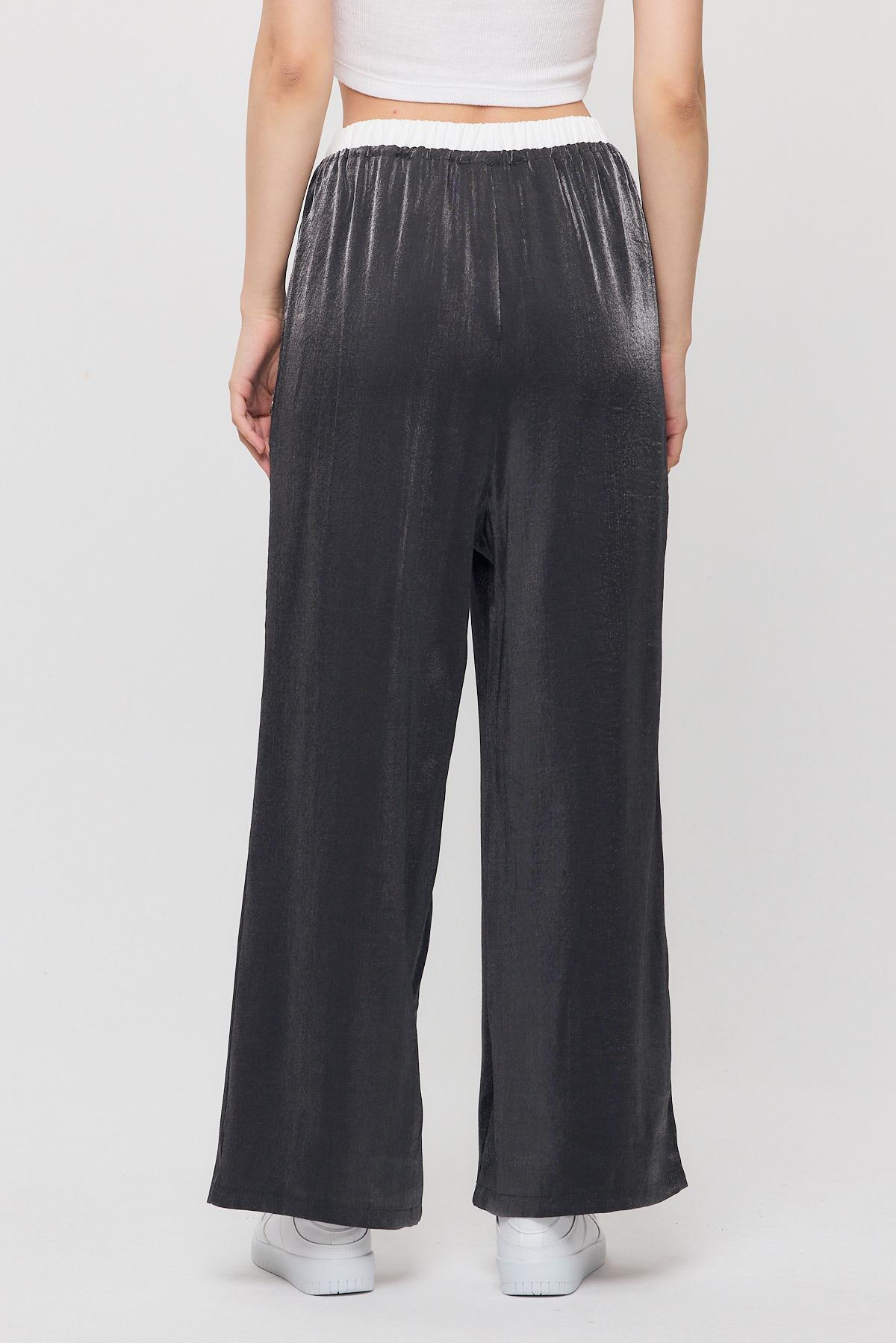 Siyah Bel Lastikli Pantolon 4328A - 5