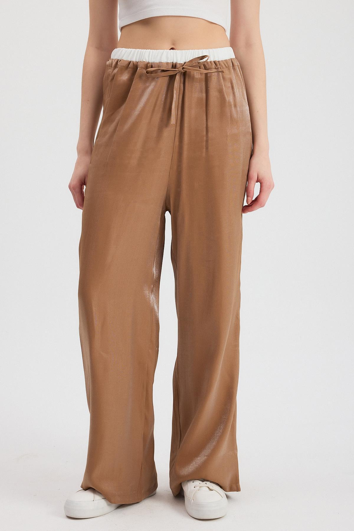 4328A Bel Lastikli Pantolon Vizon - 2