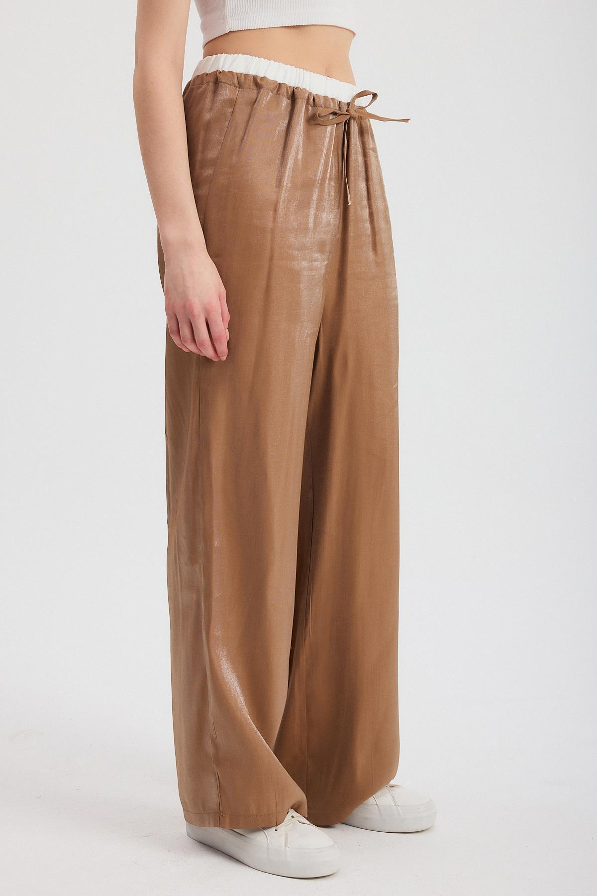 4328A Bel Lastikli Pantolon Vizon - RAYS