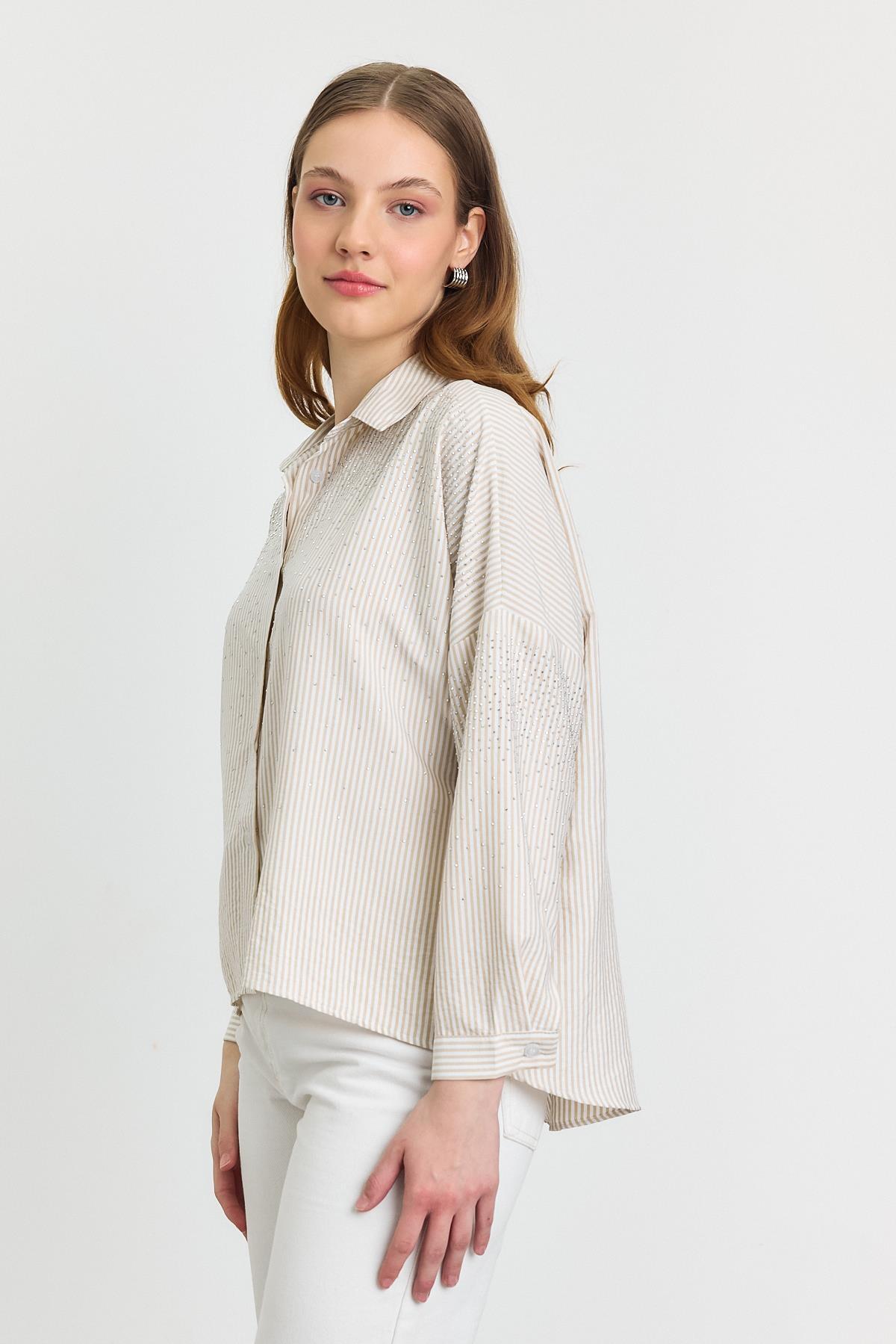 Bej Taş Detay Gömlek 4340A - 8