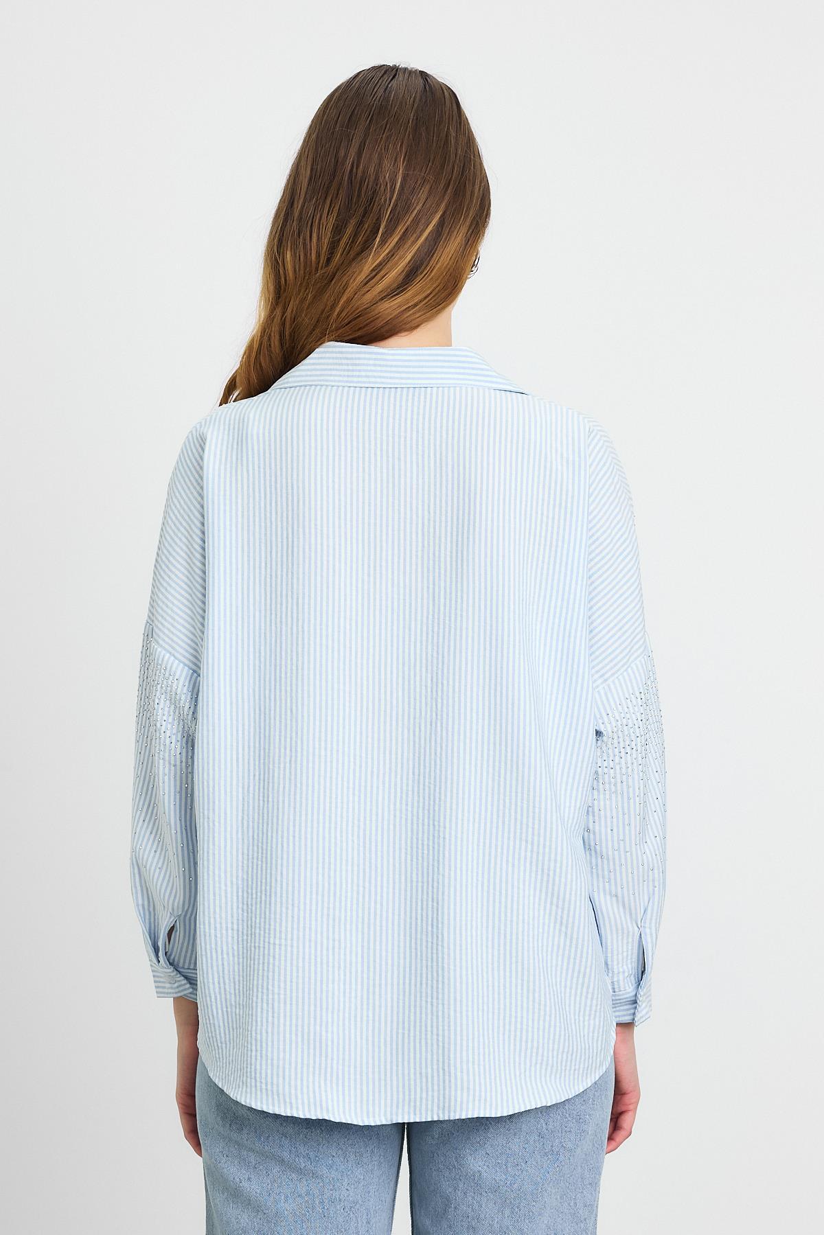 Mavi Taş Detay Gömlek 4340A - 5
