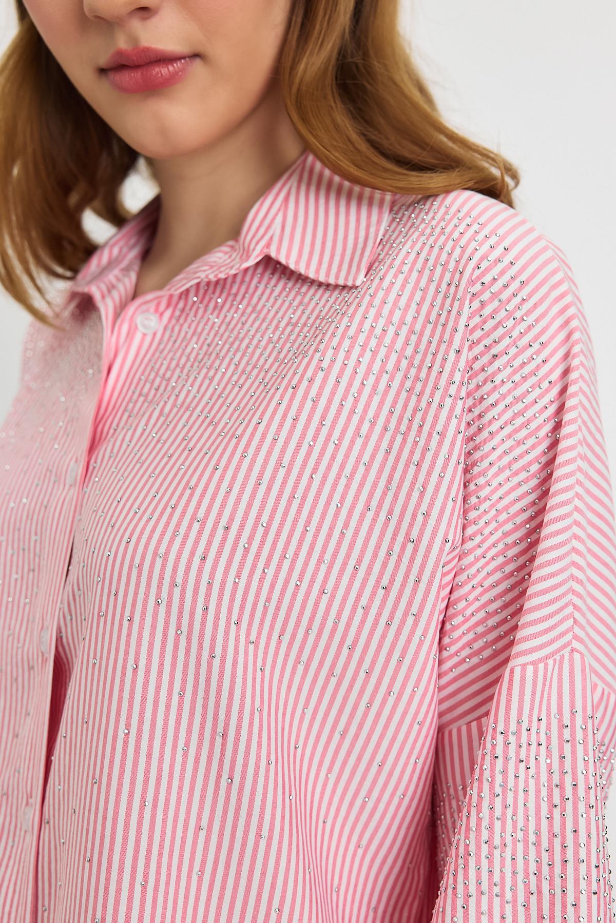 Pembe Taş Detay Gömlek 4340A - 4