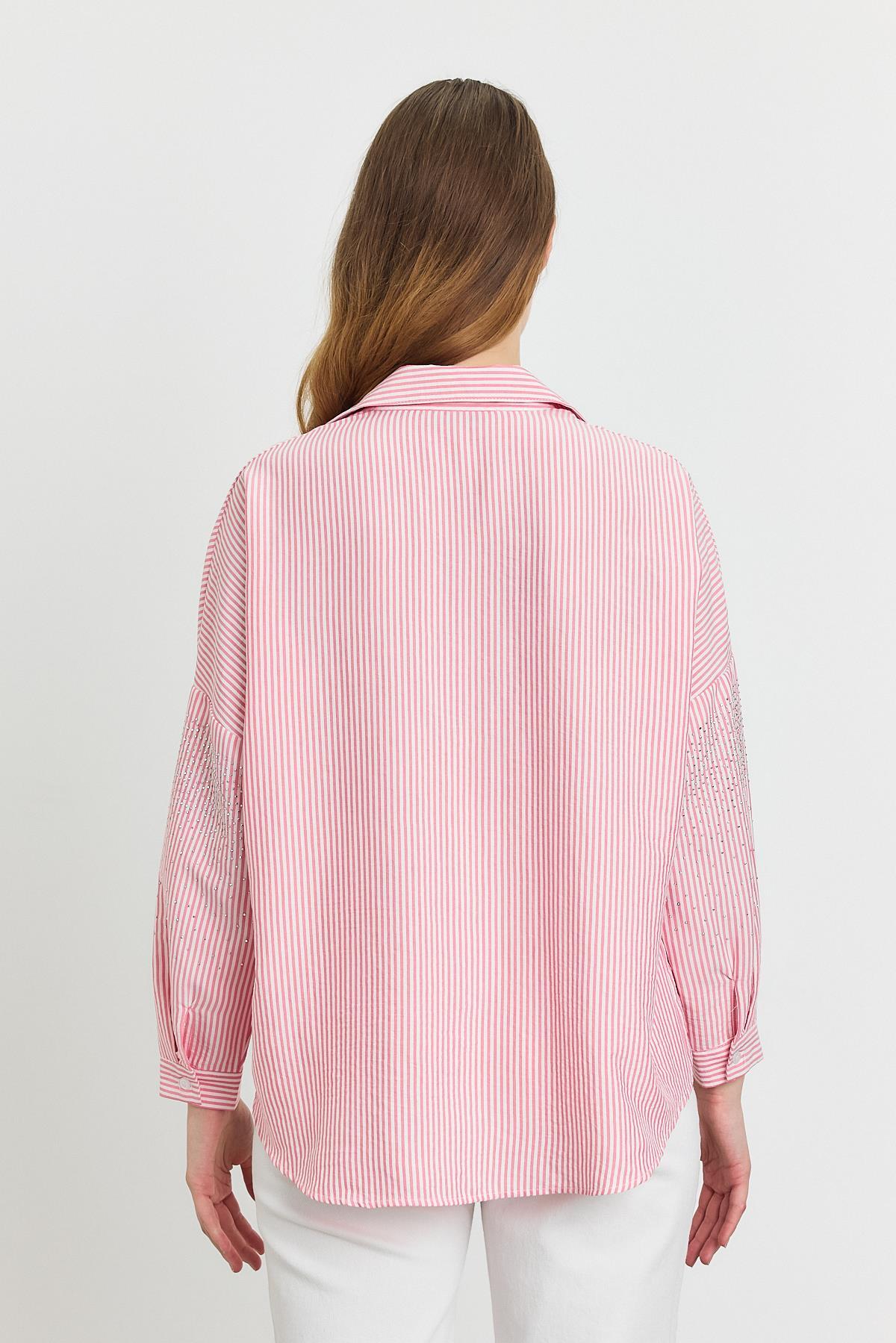 Pembe Taş Detay Gömlek 4340A - 5