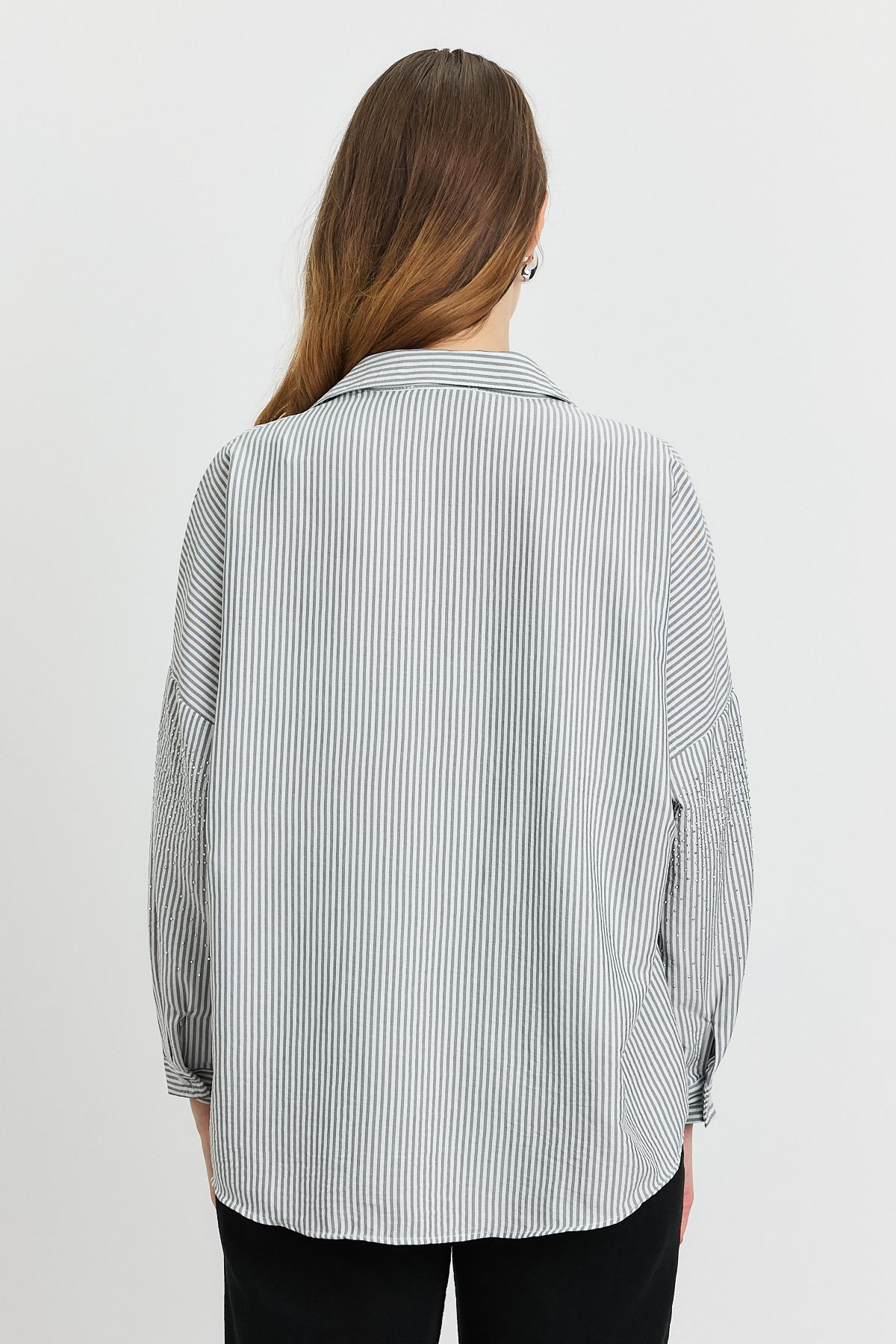 Siyah Taş Detay Gömlek 4340A - 5