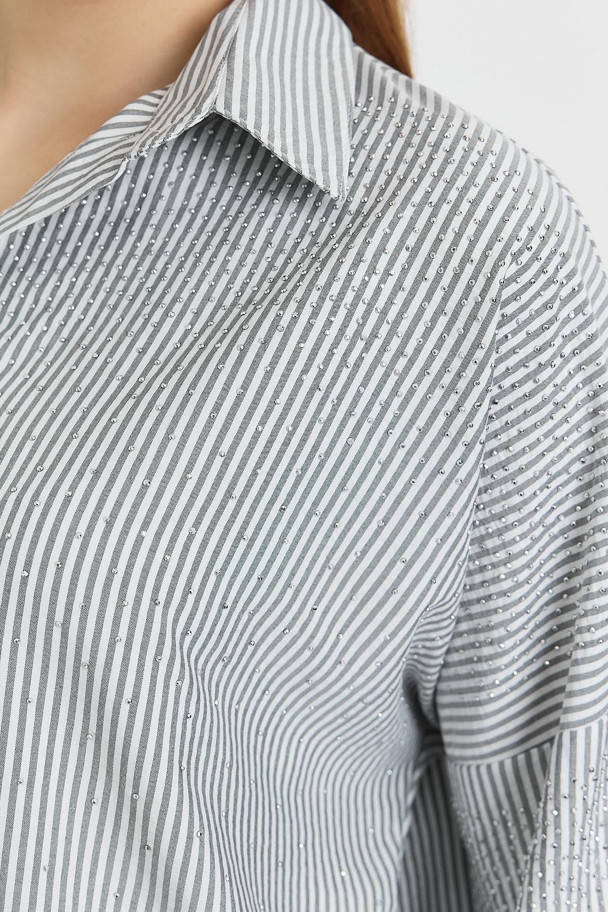 Siyah Taş Detay Gömlek 4340A - 6