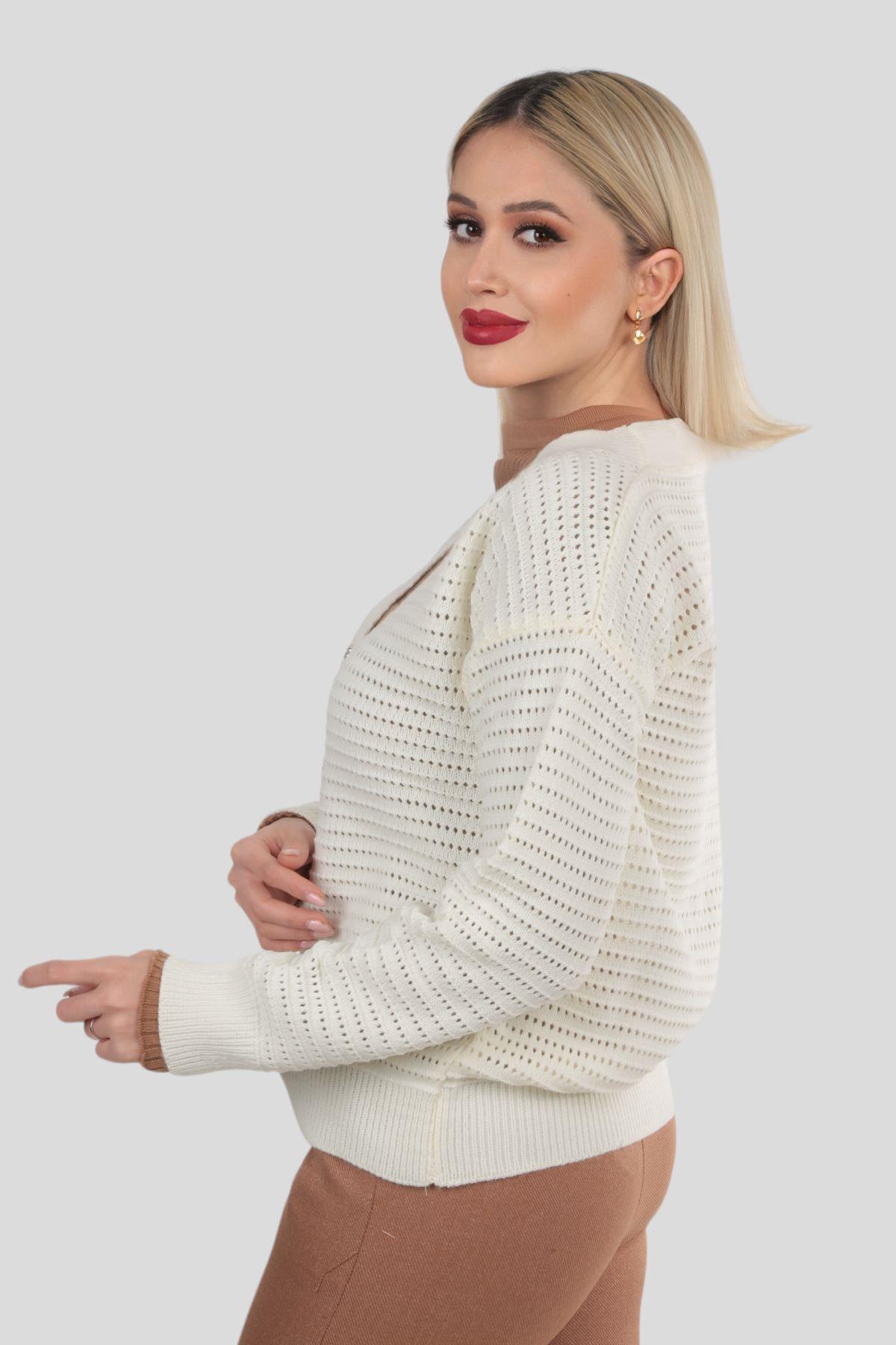 Kemik Düğmeli Retro Hırka 4355 - 5