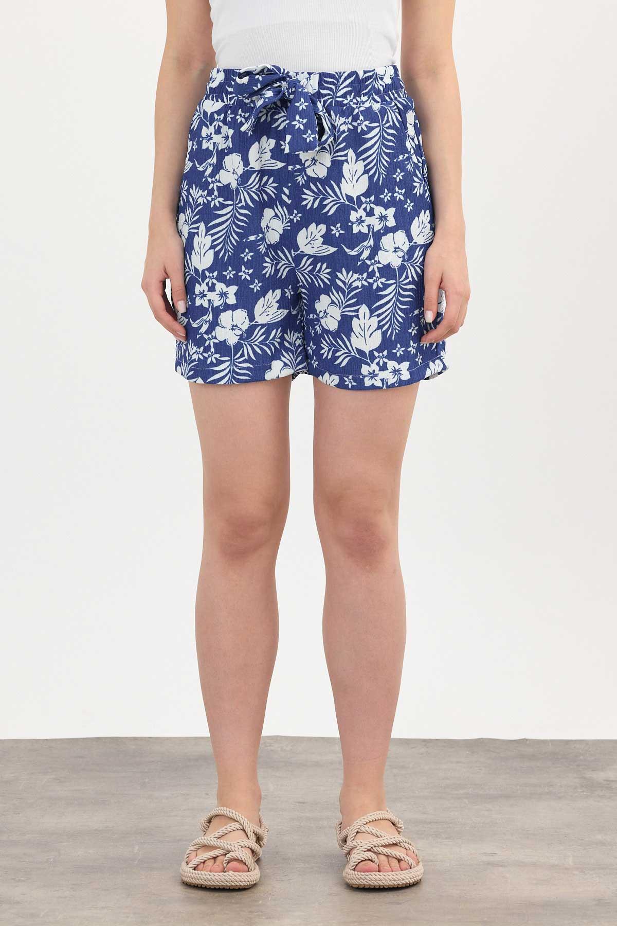 Saks Çiçek Desenli Şort 4356A - RAYS