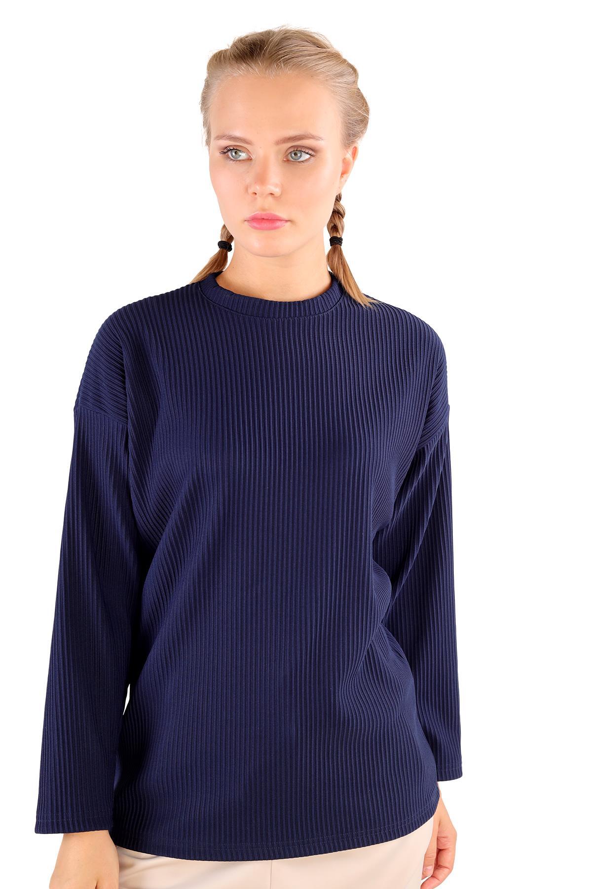 4359A Bisiklet Yaka Bluz Laci - 2