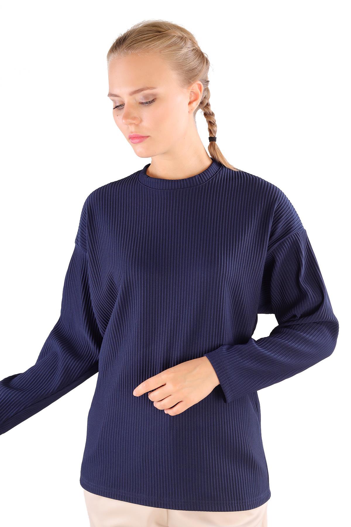 4359A Bisiklet Yaka Bluz Laci - 8