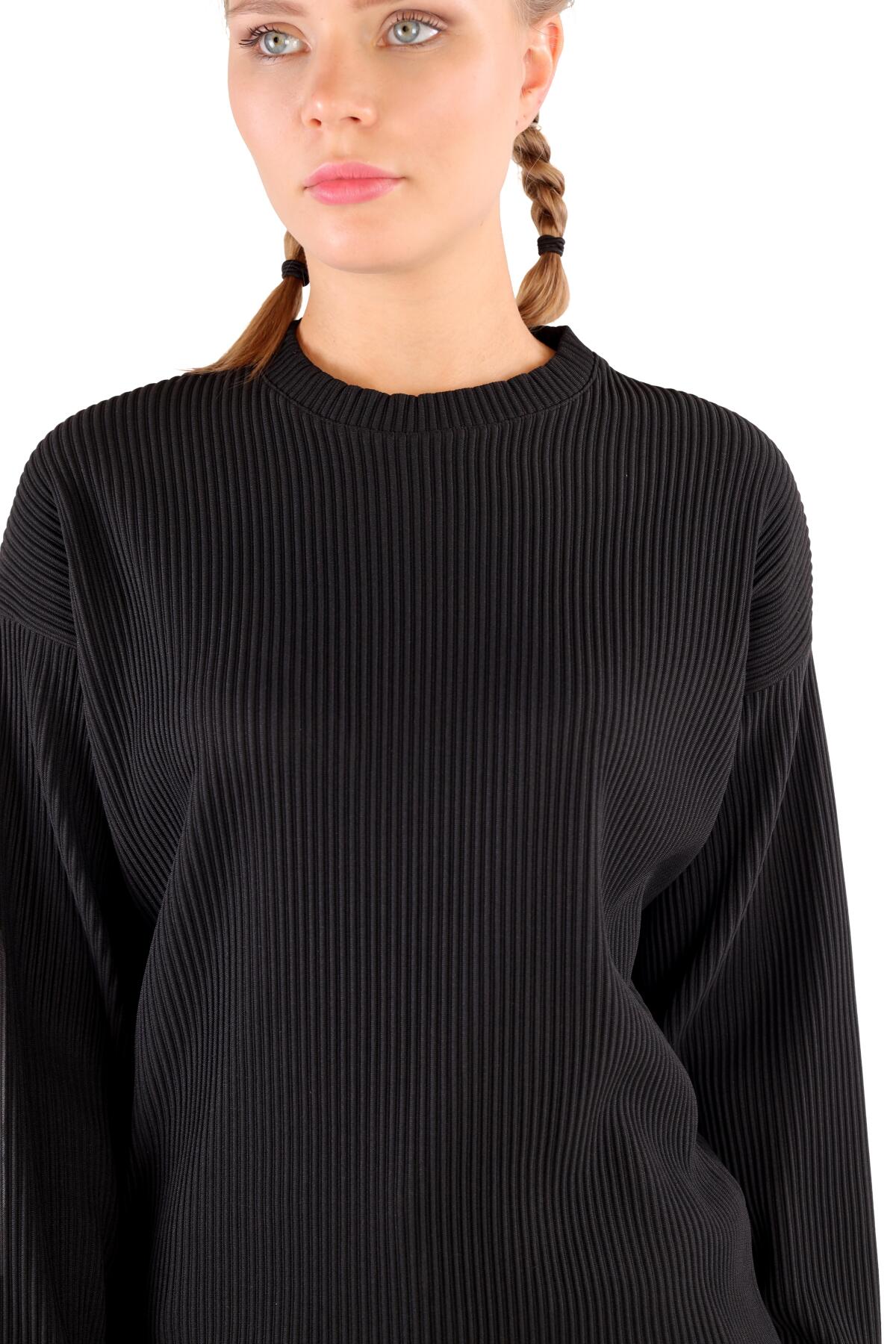 4359A Bisiklet Yaka Bluz Siyah - RAYS