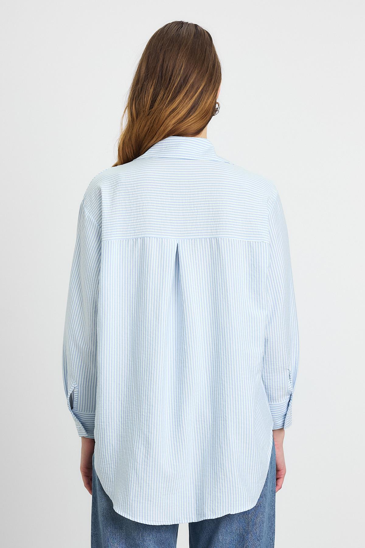 Mavi Çizgili Gömlek 4360A - 5