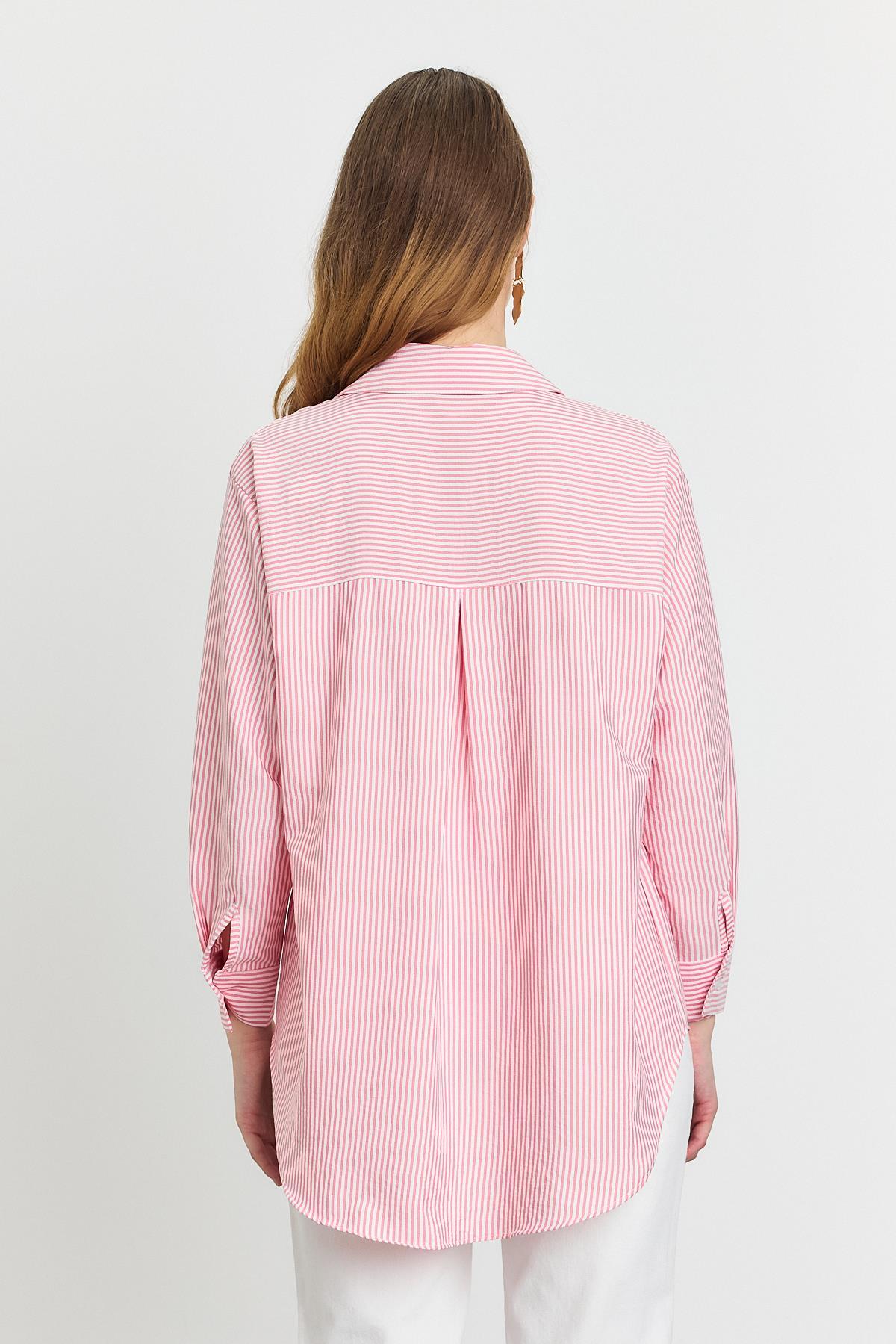 Pembe Çizgili Gömlek 4360A - 5