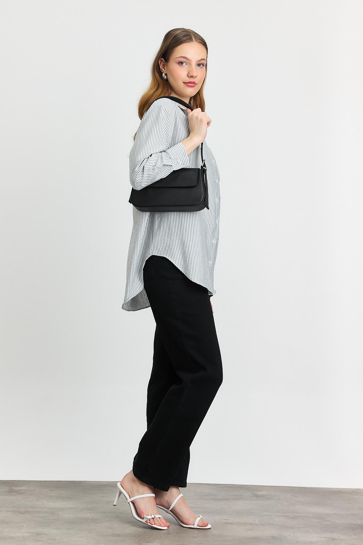 Siyah Çizgili Gömlek 4360A - 2