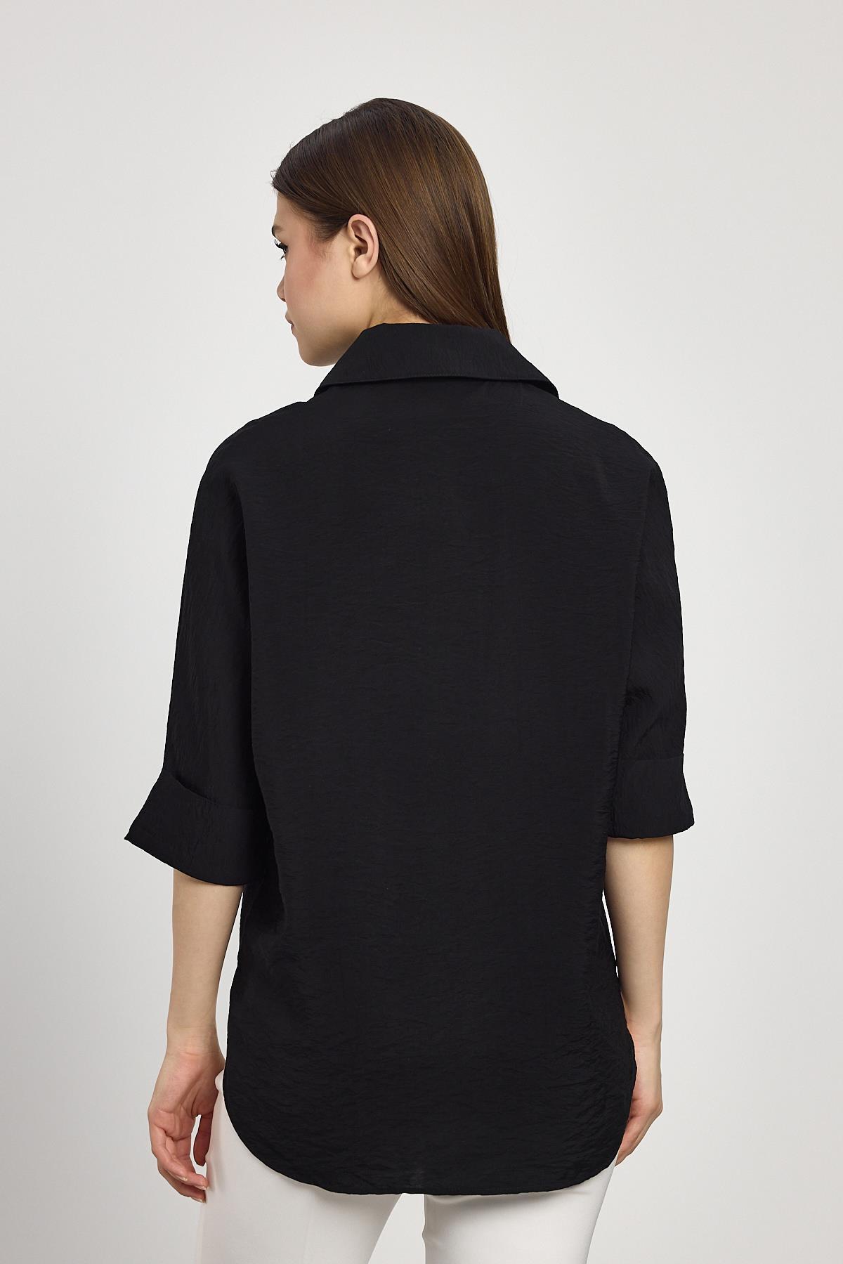 Siyah Fakir Kol Gömlek 4361A - 5