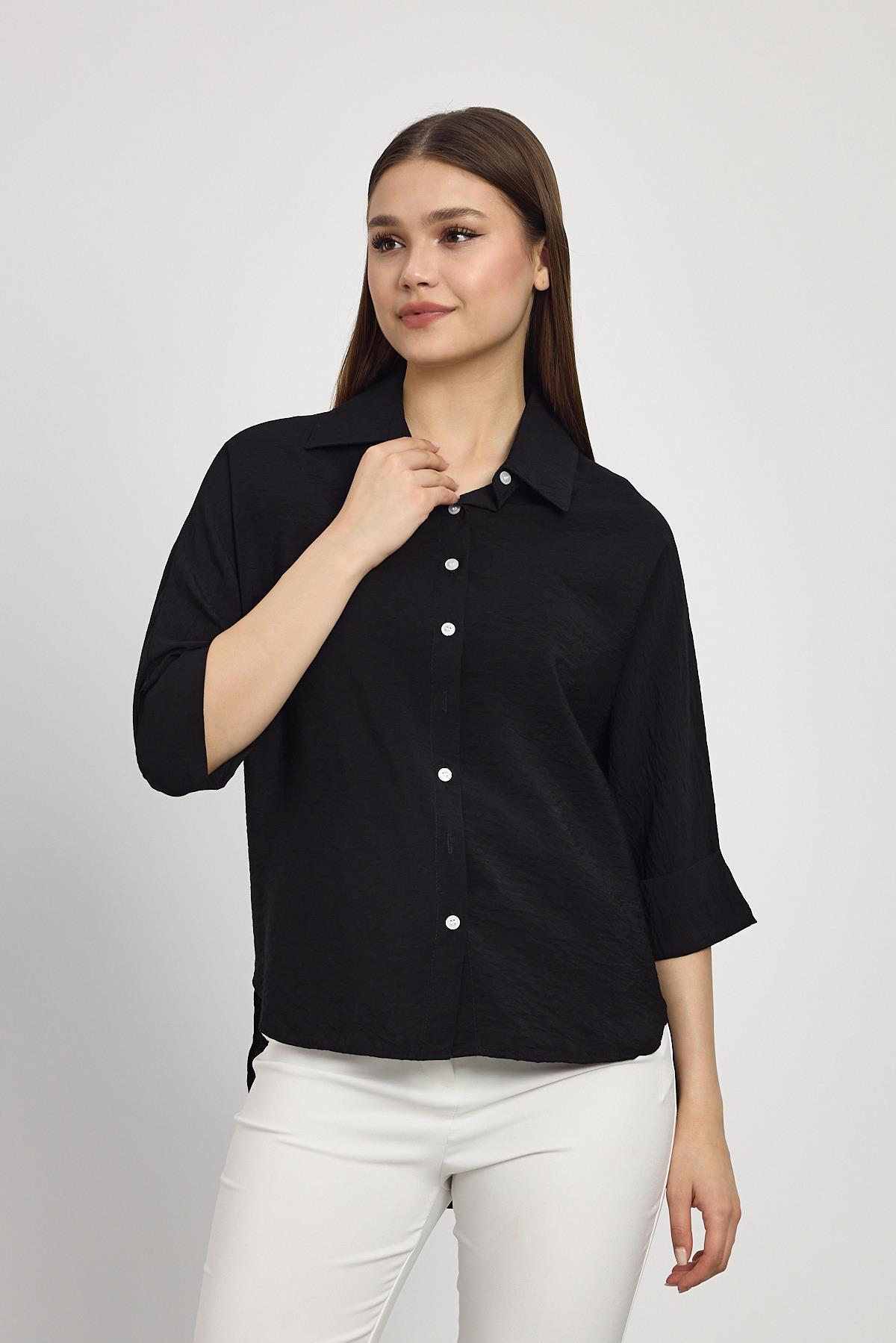 Siyah Fakir Kol Gömlek 4361A - 7