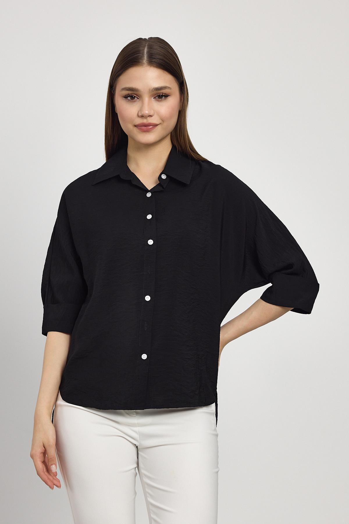 Siyah Fakir Kol Gömlek 4361A - 8