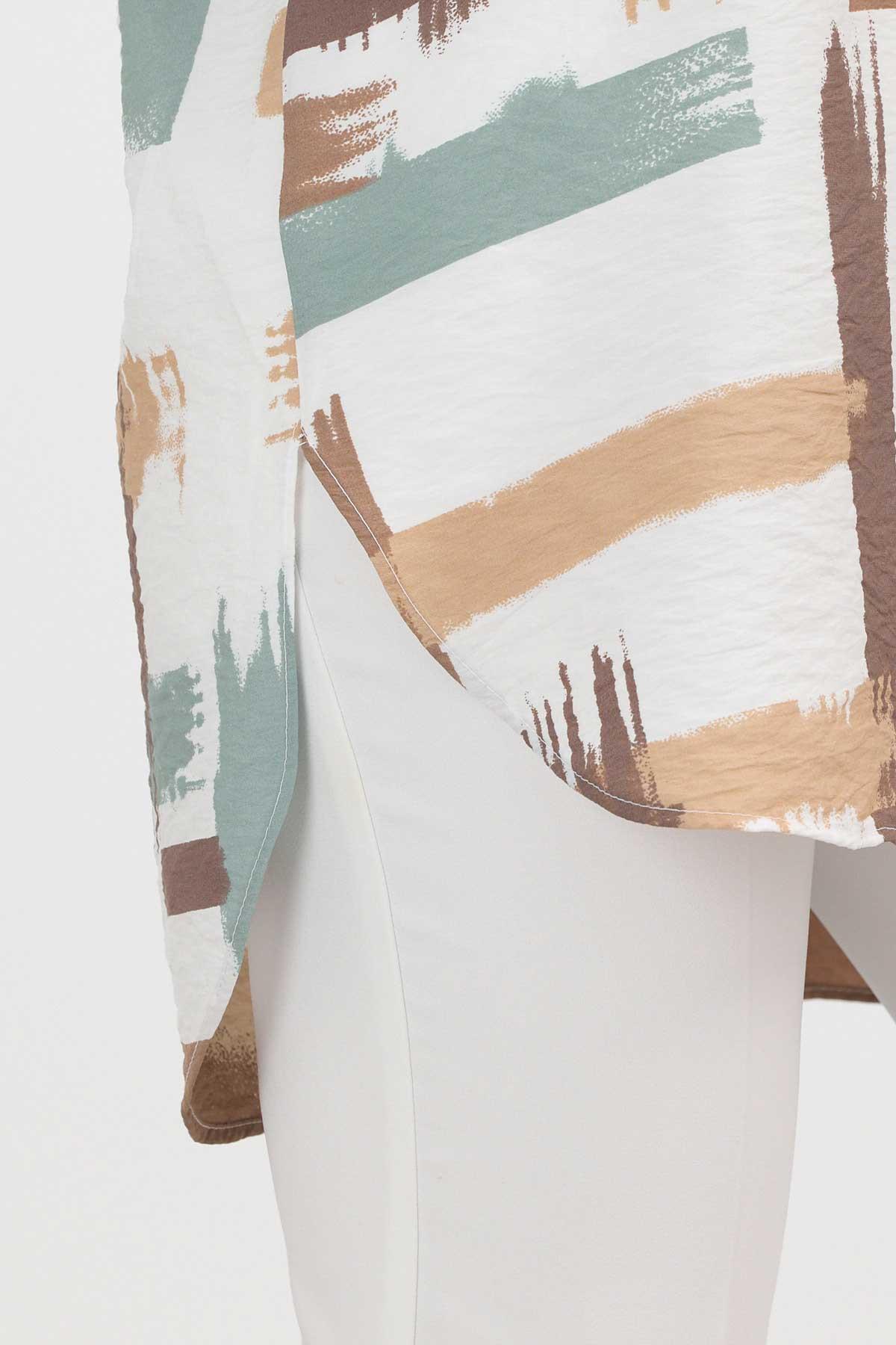 Mint Desenli Uzun Gömlek 4369A - 5