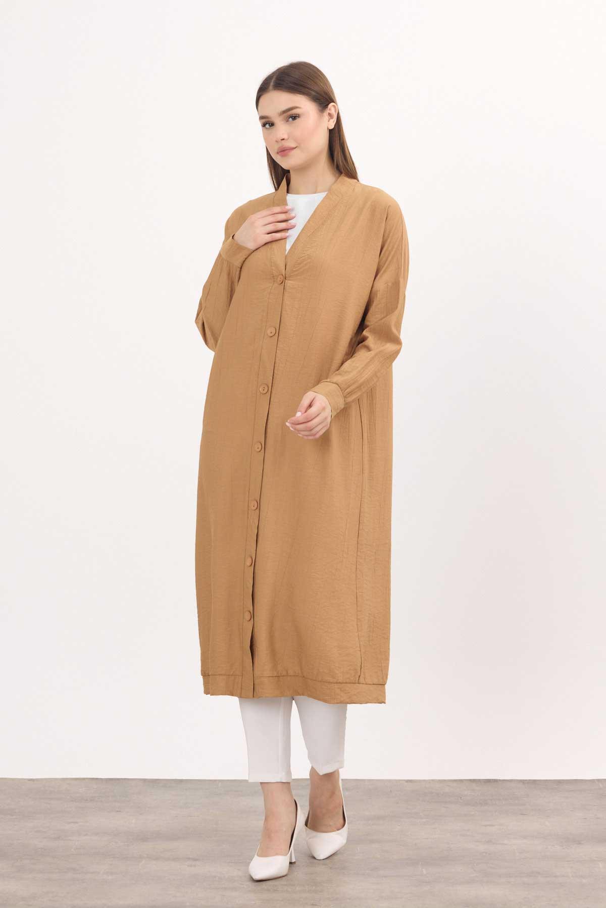 Bisküvi Düğmeli Uzun Tunik 4378A - 2