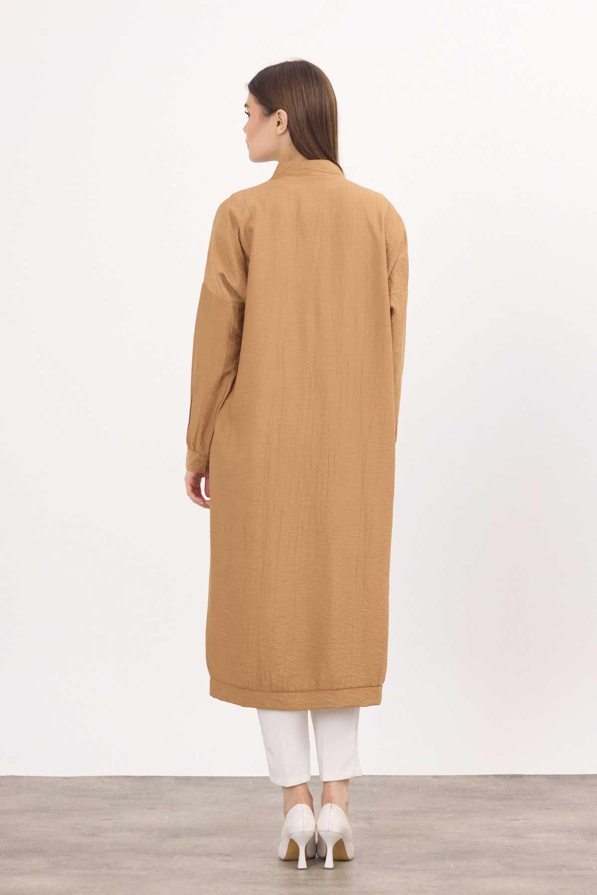 Bisküvi Düğmeli Uzun Tunik 4378A - 4