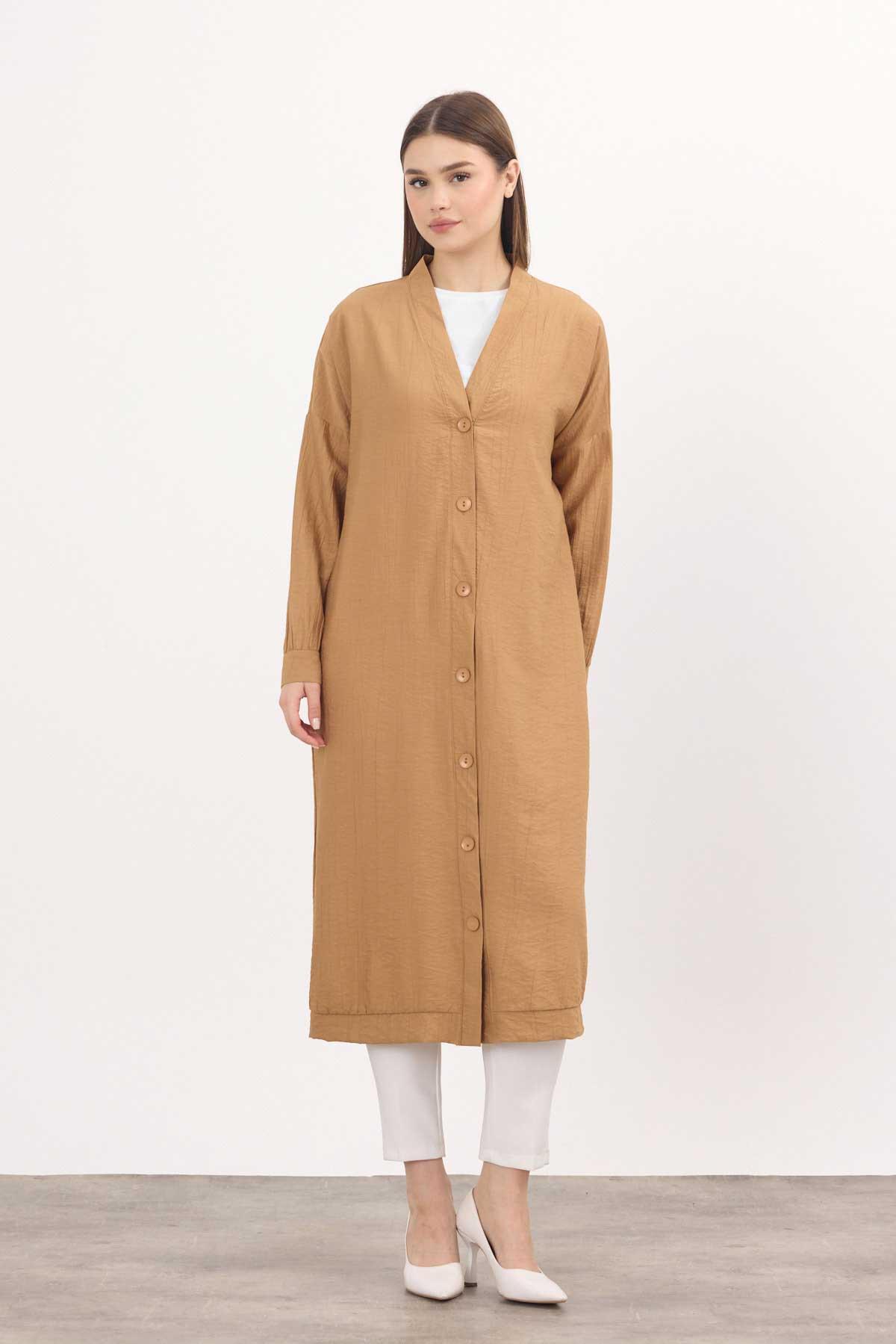 Bisküvi Düğmeli Uzun Tunik 4378A - 5